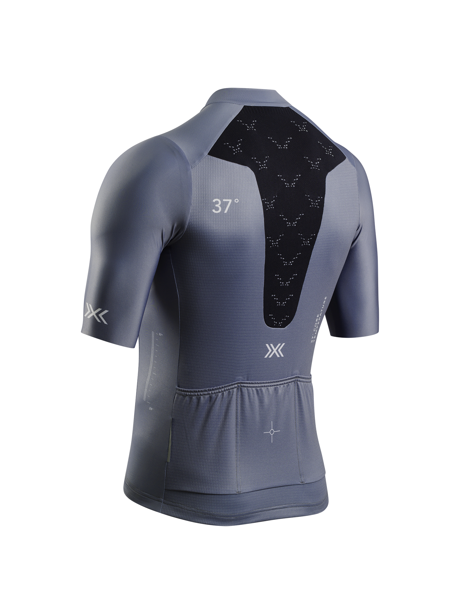 X-BIONIC COREFUSION RIDE JERSEY SS MEN - Rhino Grey - Zip Shirts - 19 of 50