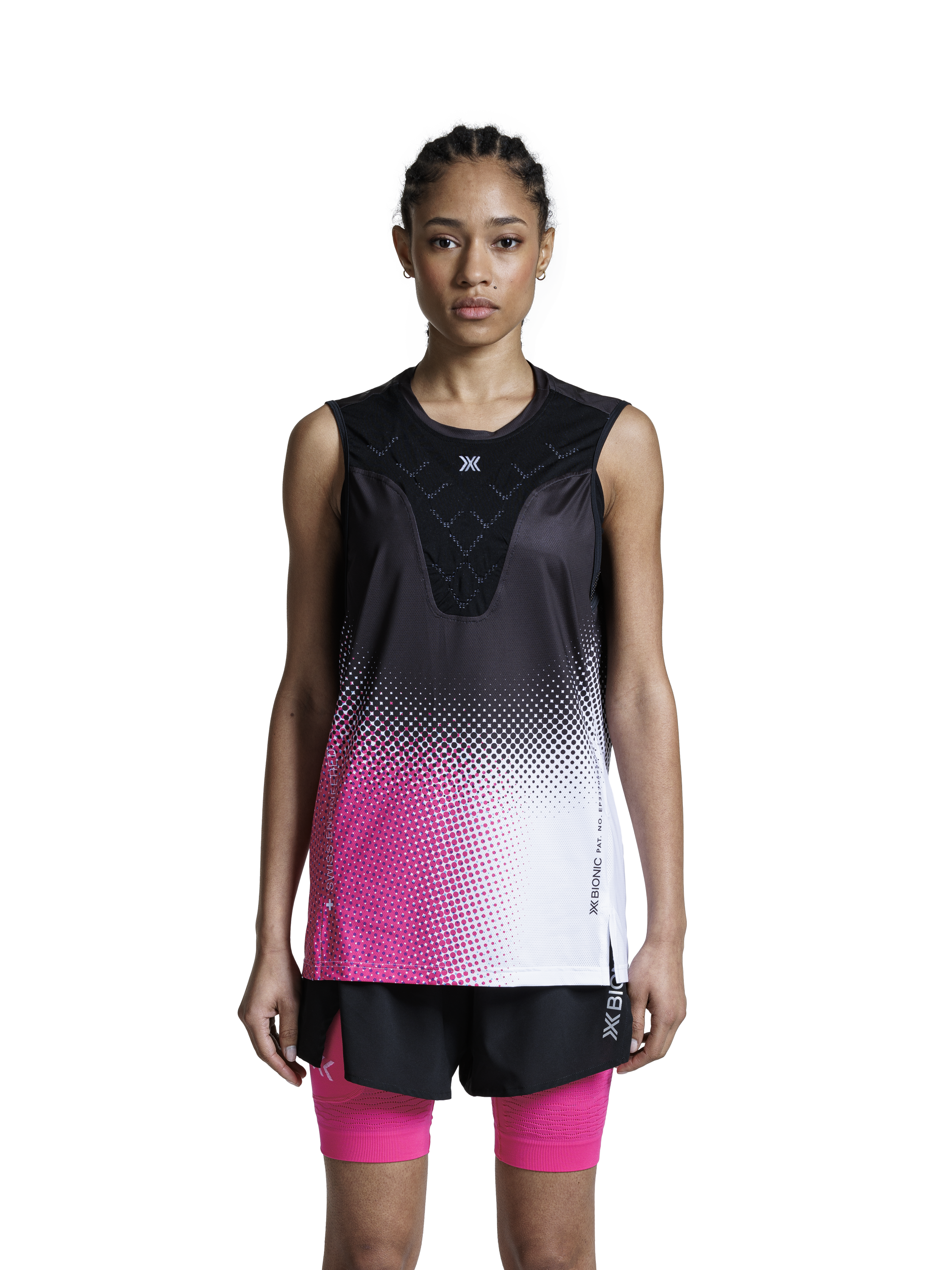 X-BIONIC COREFUSION RUN TANK - Dot Fade Neo Pink White - Tanks - 25 of 27