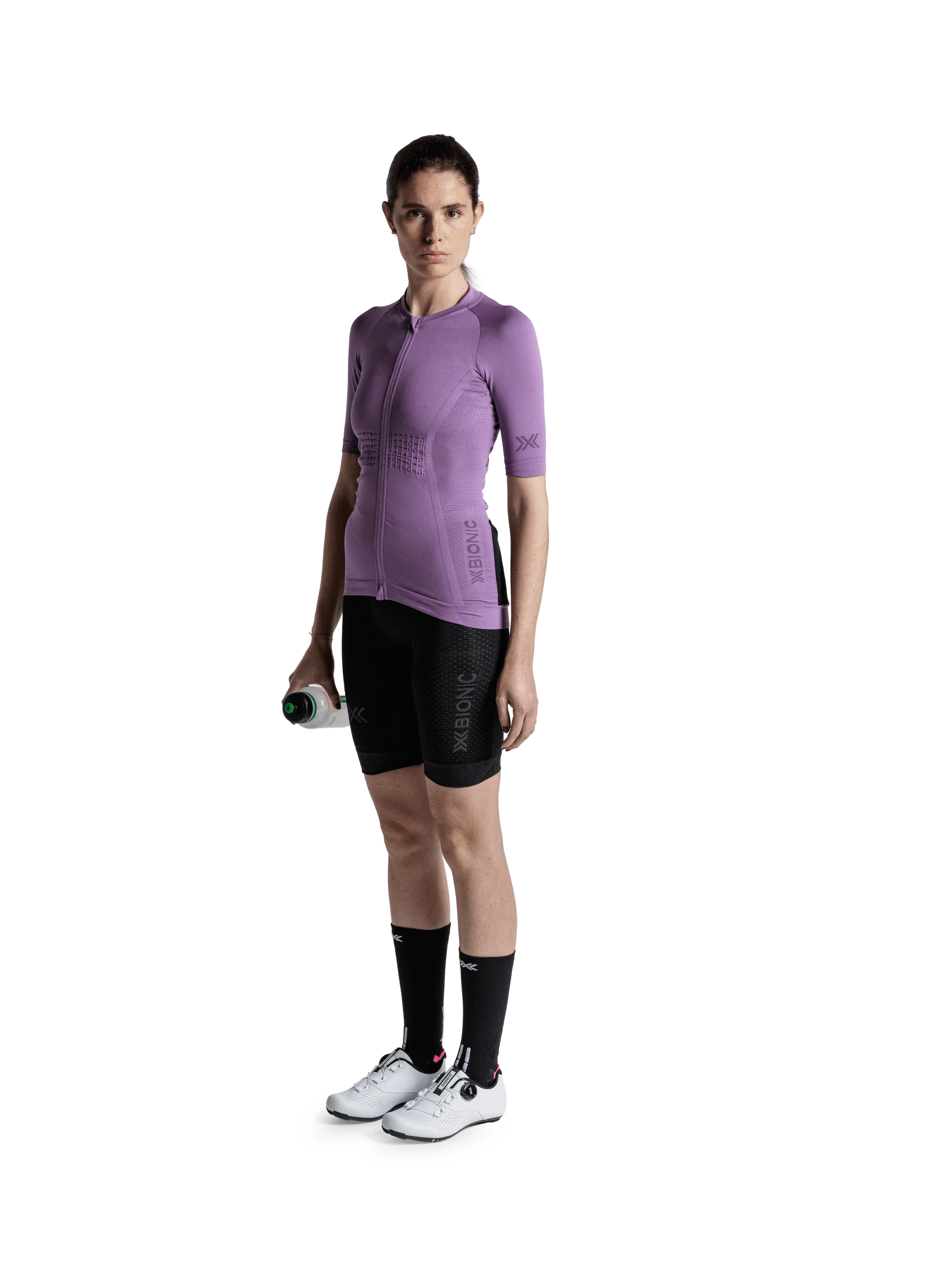 X-BIONIC XCEED RIDE JERSEY SS WMN - Heather Lavender Night - Zip Shirts - 2 of 25