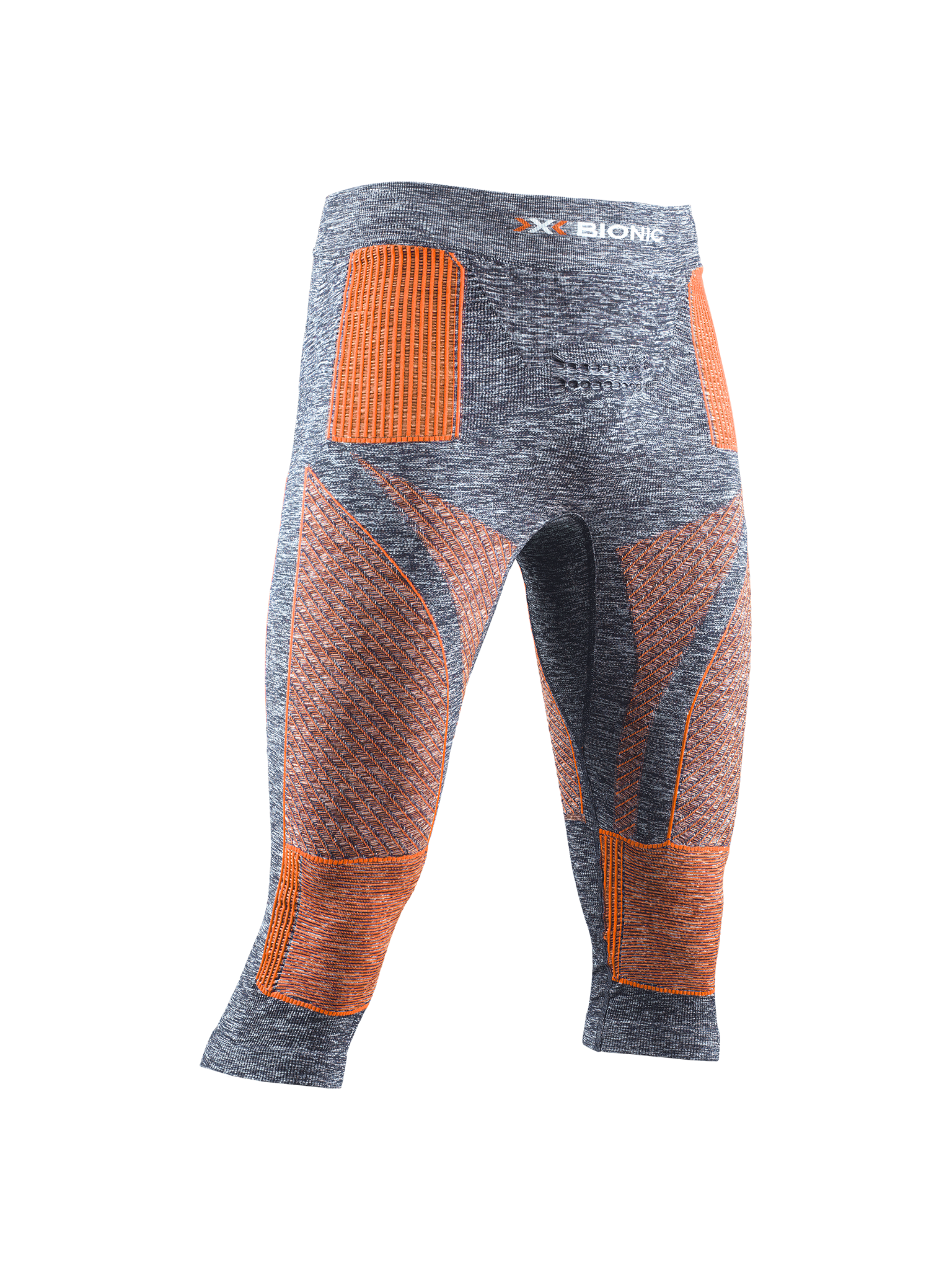 X-BIONIC ENERGY ACCUMULATOR 4.0 MELANGE PANTS 3/4 MEN - Grey Melange Orange - 3/4 Pants - 1 of 4