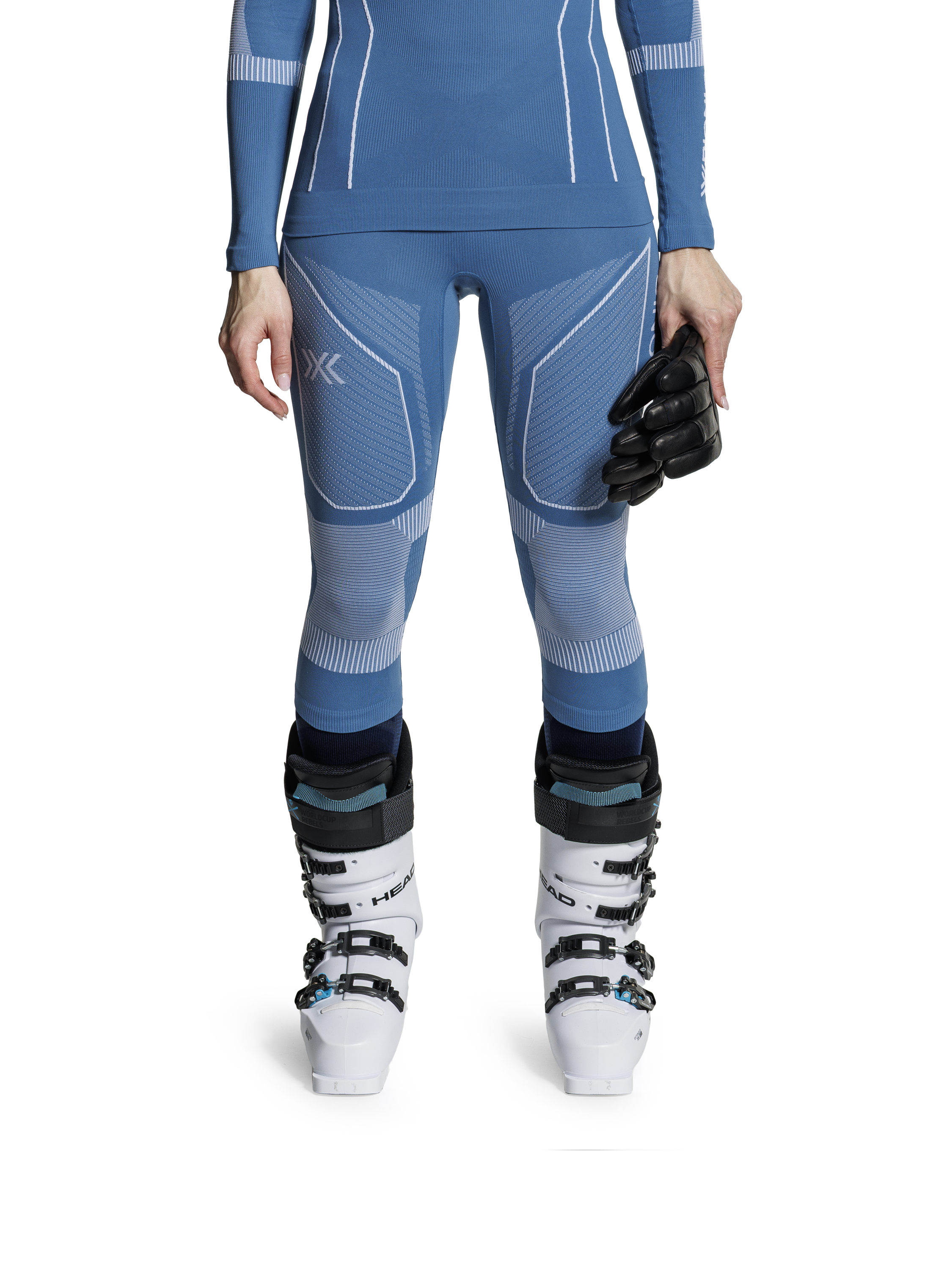 X-BIONIC ENERGY ACCUMULATOR LIGHT PANTS 3/4 WMN - Mineral Blue Arctic White - 3/4 Pants - 3 of 9