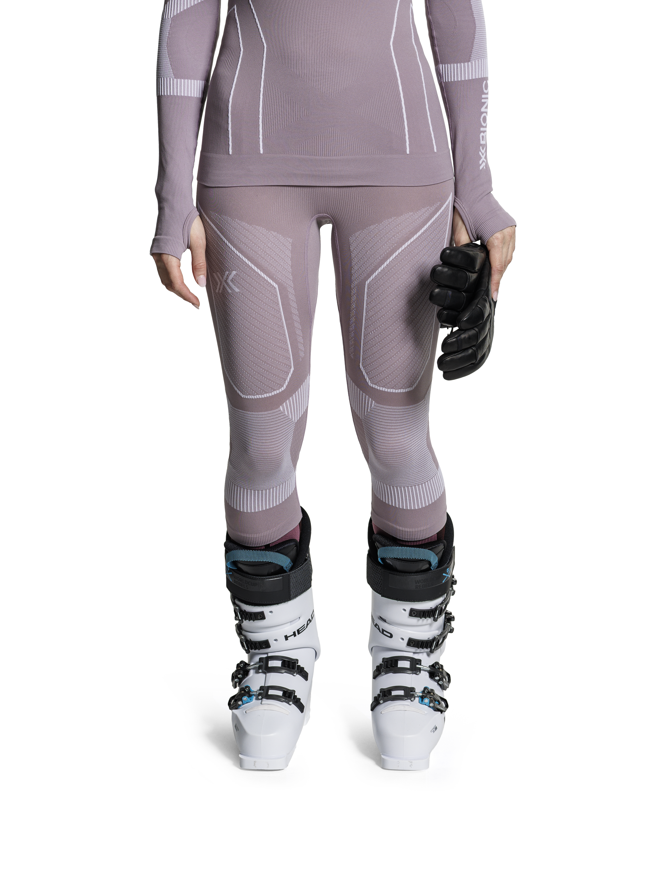 X-BIONIC ENERGY ACCUMULATOR LIGHT PANTS 3/4 WMN - Dusty Lavender Arctic White - 3/4 Pants - 6 of 9