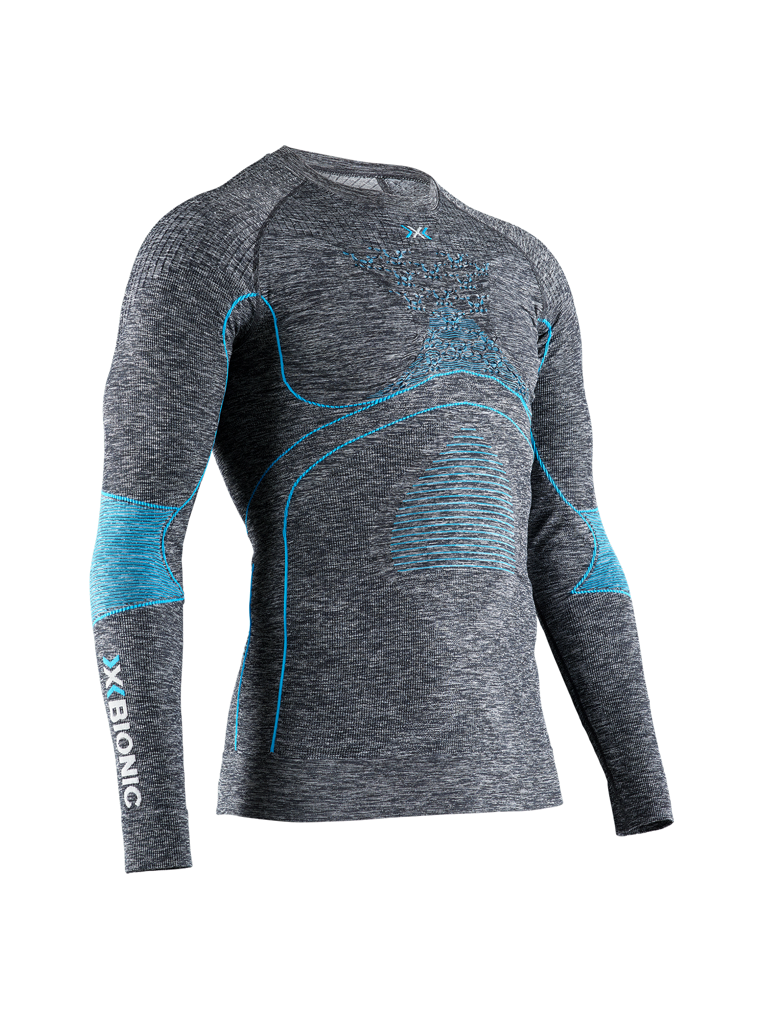 X-BIONIC ENERGY ACCUMULATOR 4.0 MELANGE SHIRT LG SL MEN - Dark Grey Melange Blue - Longsleeves - 1 of 4