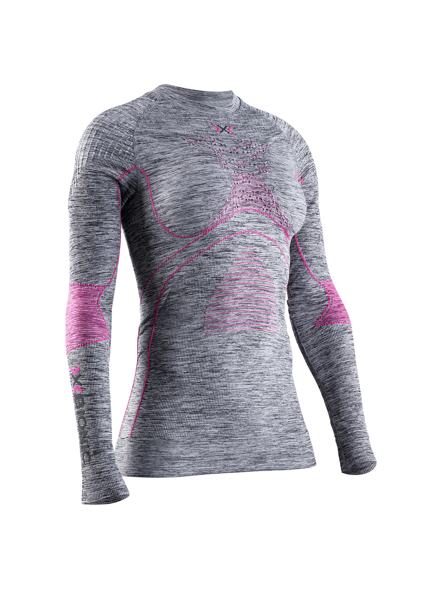 X-BIONIC ENERGY ACCUMULATOR 4.0 MELANGE SHIRT LG SL WMN - Grey Melange Pink - Longsleeves - 1 of 2