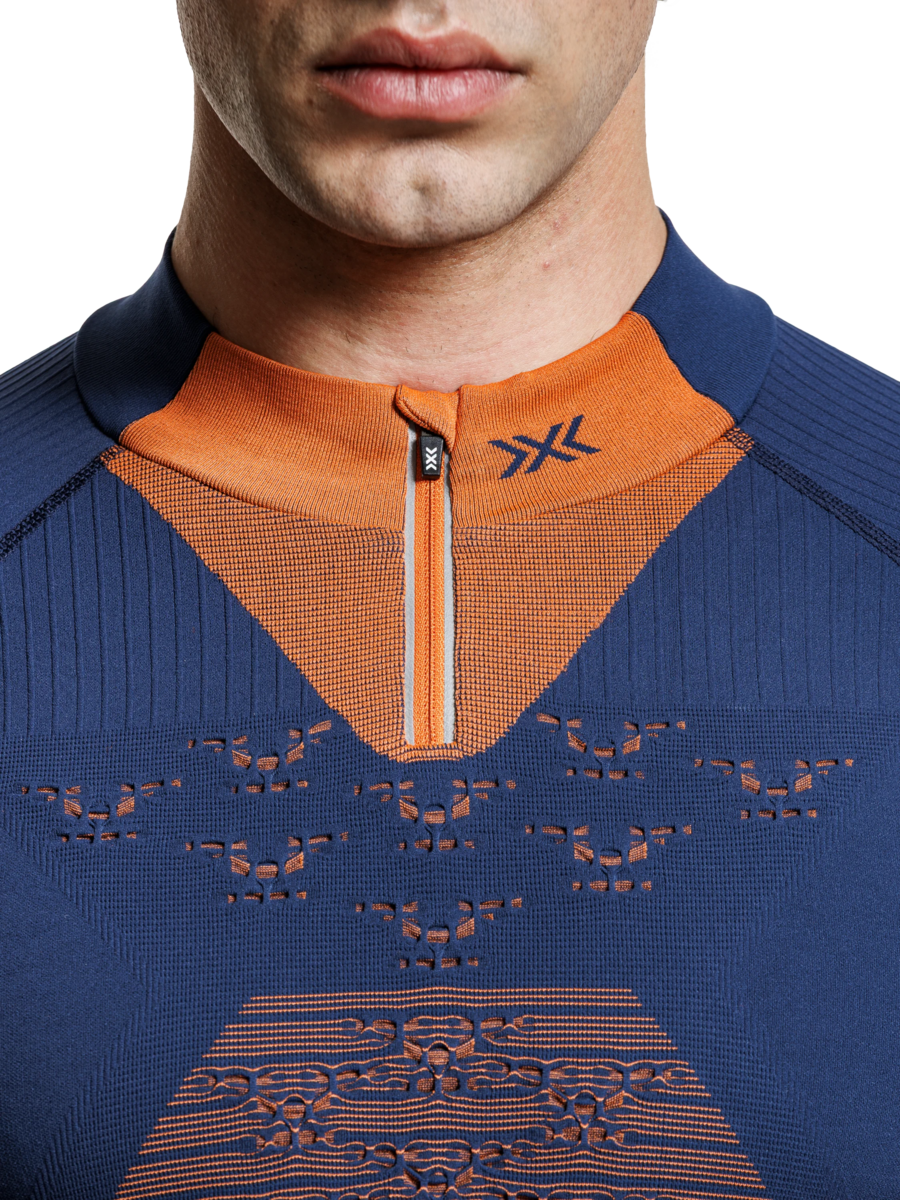 X-BIONIC ENERGY ACCUMULATOR LIGHT SHIRT LS 1/2 ZIP MEN - Marine Orange - Longsleeves - 3 of 14