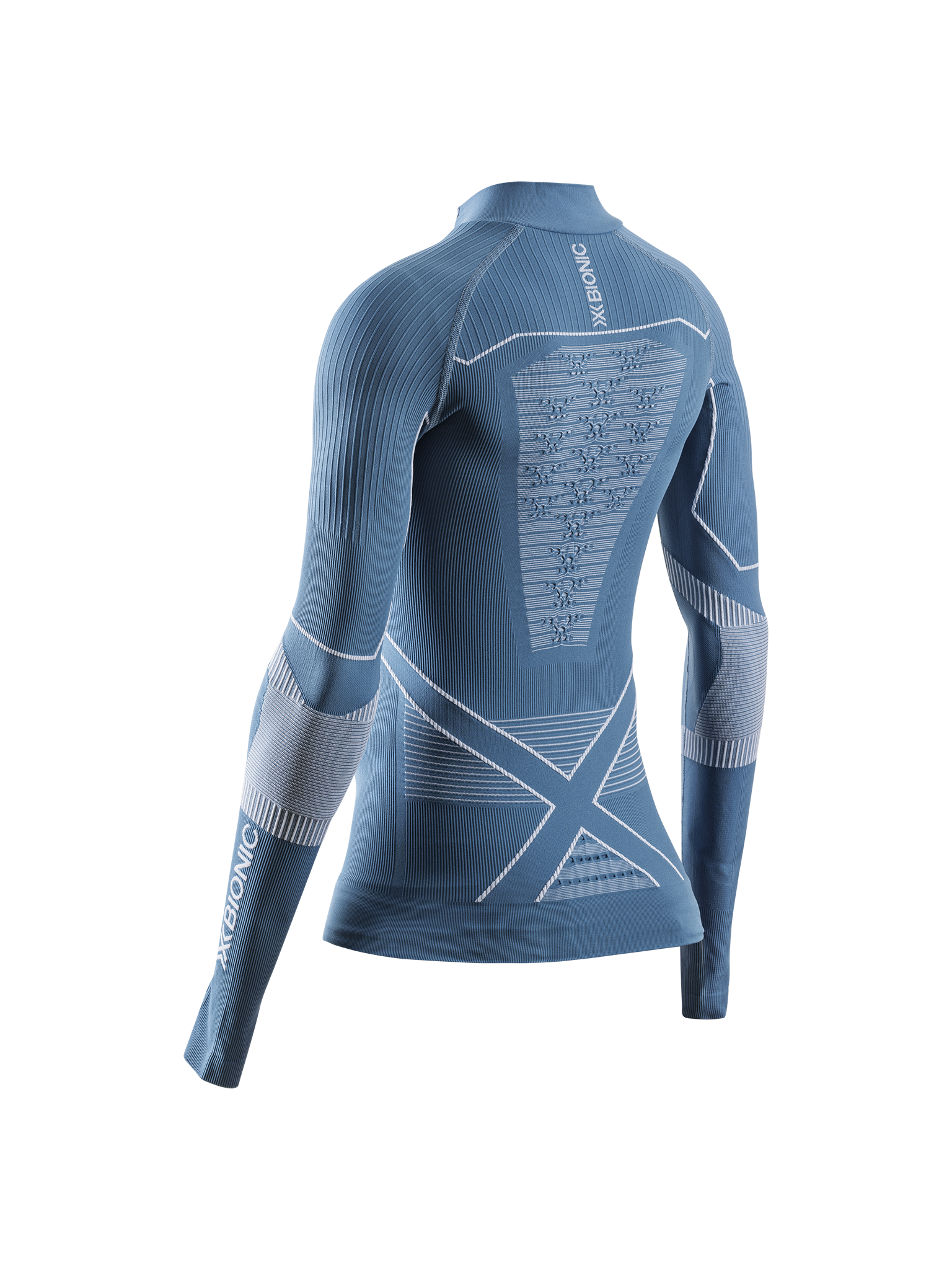 X-BIONIC ENERGY ACCUMULATOR LIGHT SHIRT LS 1/2 ZIP WMN - Mineral Blue Arctic White - Longsleeves - 2 of 9