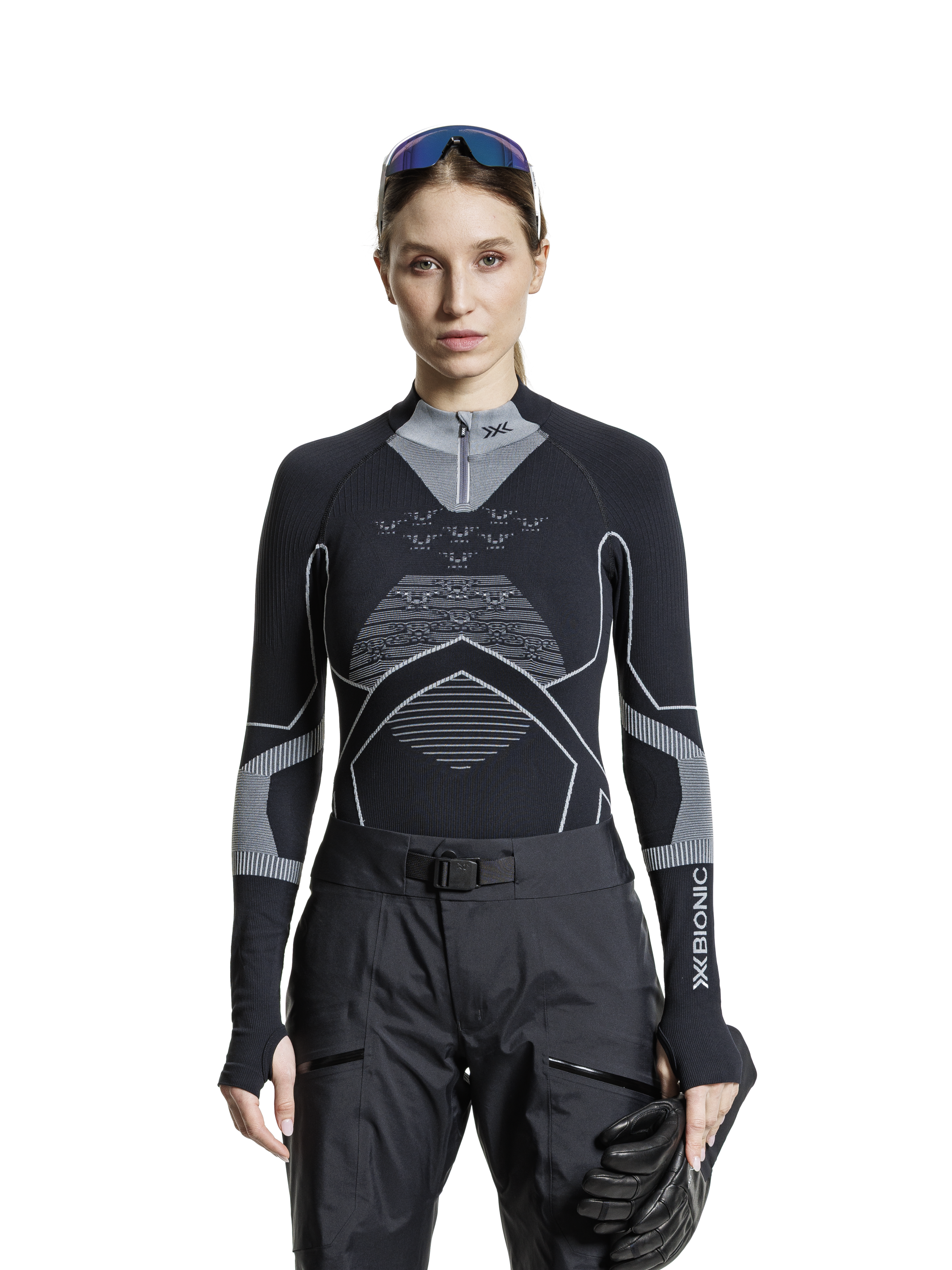 X-BIONIC ENERGY ACCUMULATOR LIGHT SHIRT LS 1/2 ZIP WMN - X Black Light Grey - Longsleeves - 9 of 9