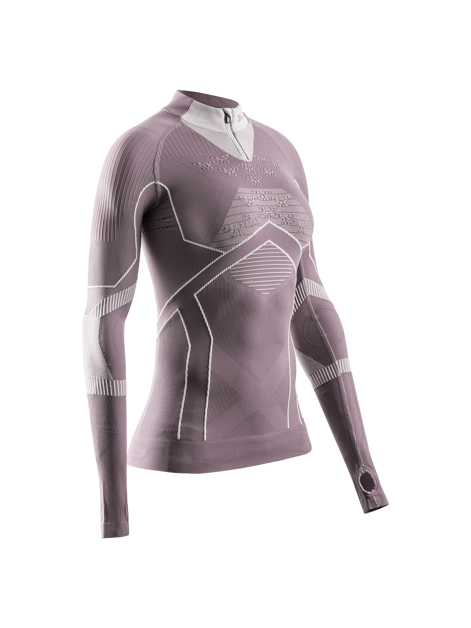X-BIONIC ENERGY ACCUMULATOR LIGHT SHIRT LS 1/2 ZIP WMN - Dusty Lavender Arctic White - Longsleeves - 4 of 9