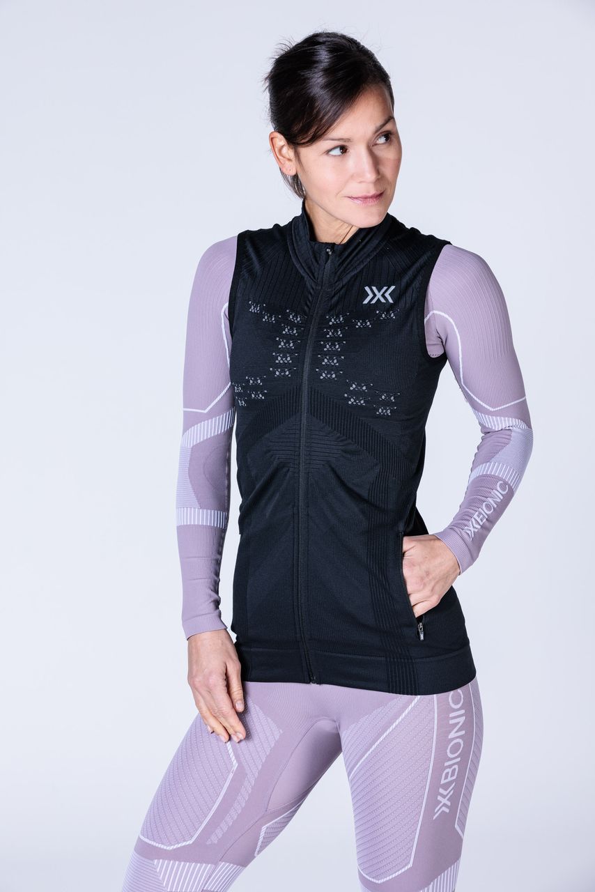 X-BIONIC ENERGY ACCUMULATOR LIGHT FULL ZIP VEST WMN - X Black Light Grey - Vests - 3 of 6