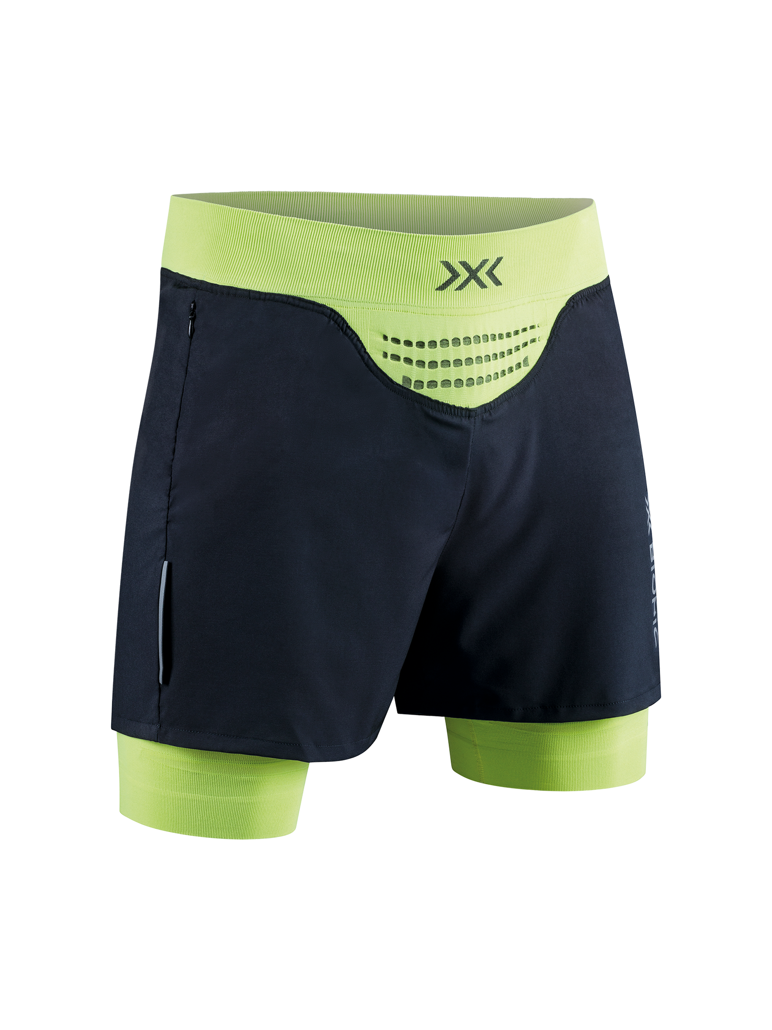 X-BIONIC EFFEKTOR 4D RUNNING STREAMLITE SHORTS MEN - Opal Black Effektor Green - Hybrid Shorts - 1 of 4