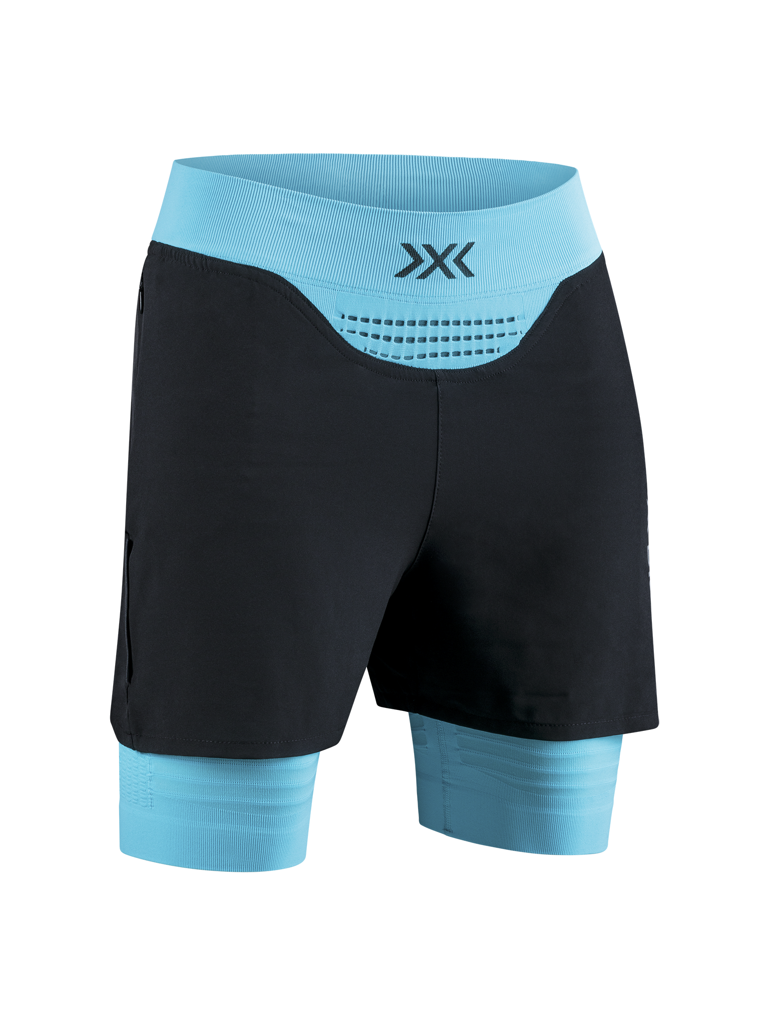 X-BIONIC EFFEKTOR 4D RUNNING STREAMLITE SHORTS WMN - Black Effektor Turquoise - Hybrid Shorts - 3 of 4