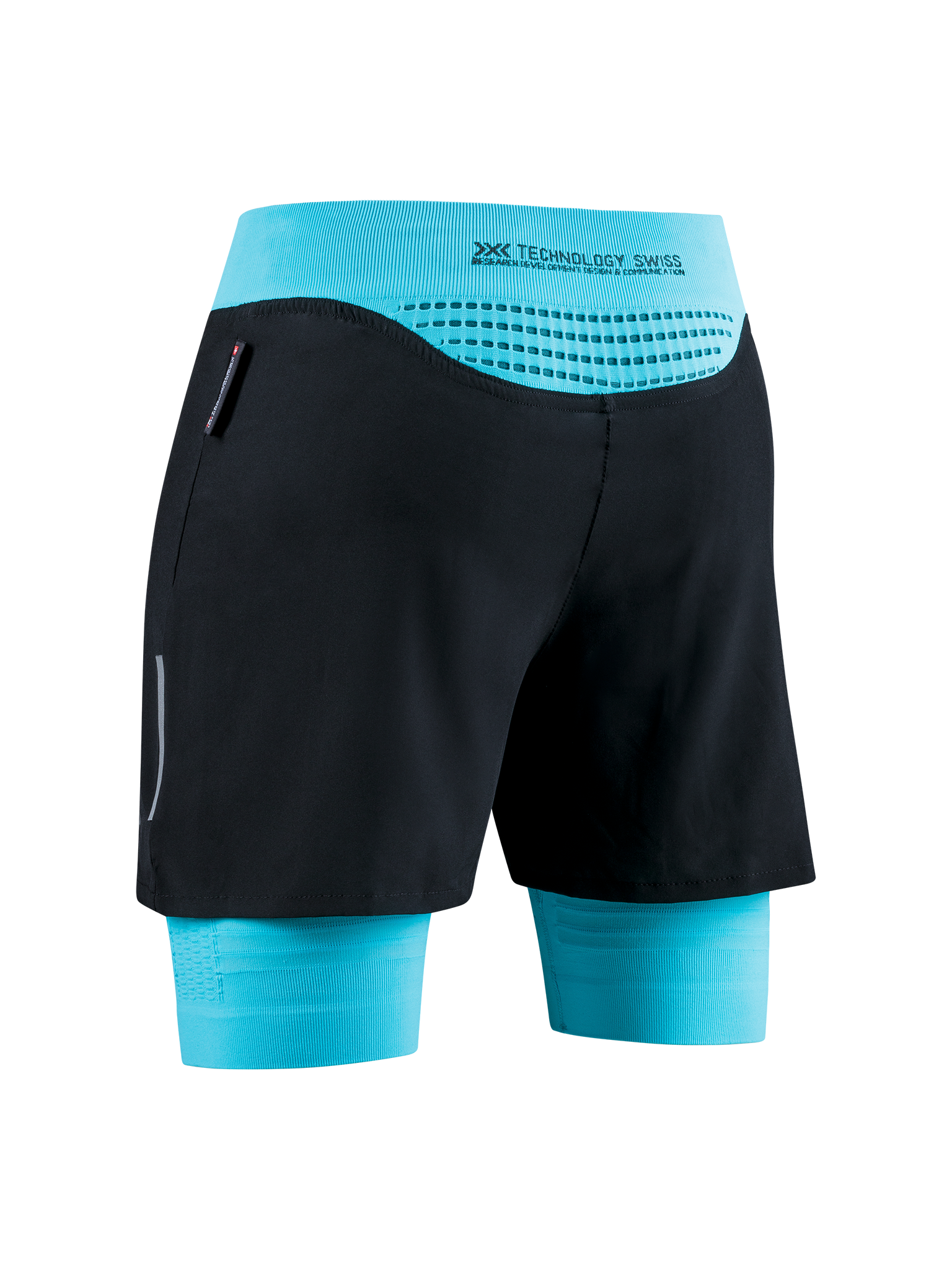 X-BIONIC EFFEKTOR 4D RUNNING STREAMLITE SHORTS WMN - Black Effektor Turquoise - Hybrid Shorts - 4 of 4