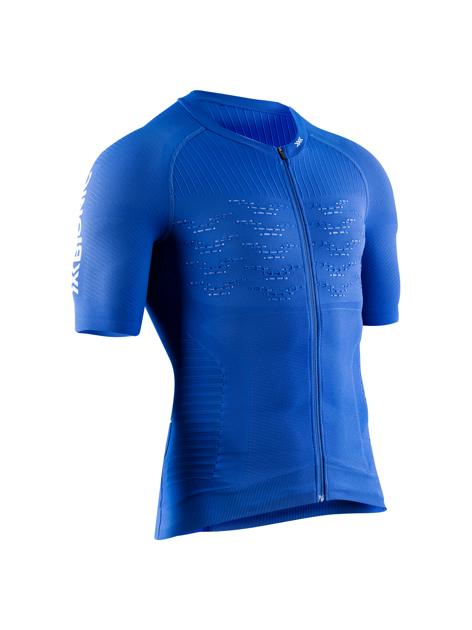 X-BIONIC EFFEKTOR 4D CYCLING ZIP SHIRT SH SL MEN - Blue Blossom Arctic White - Zip Shirts - 1 of 2