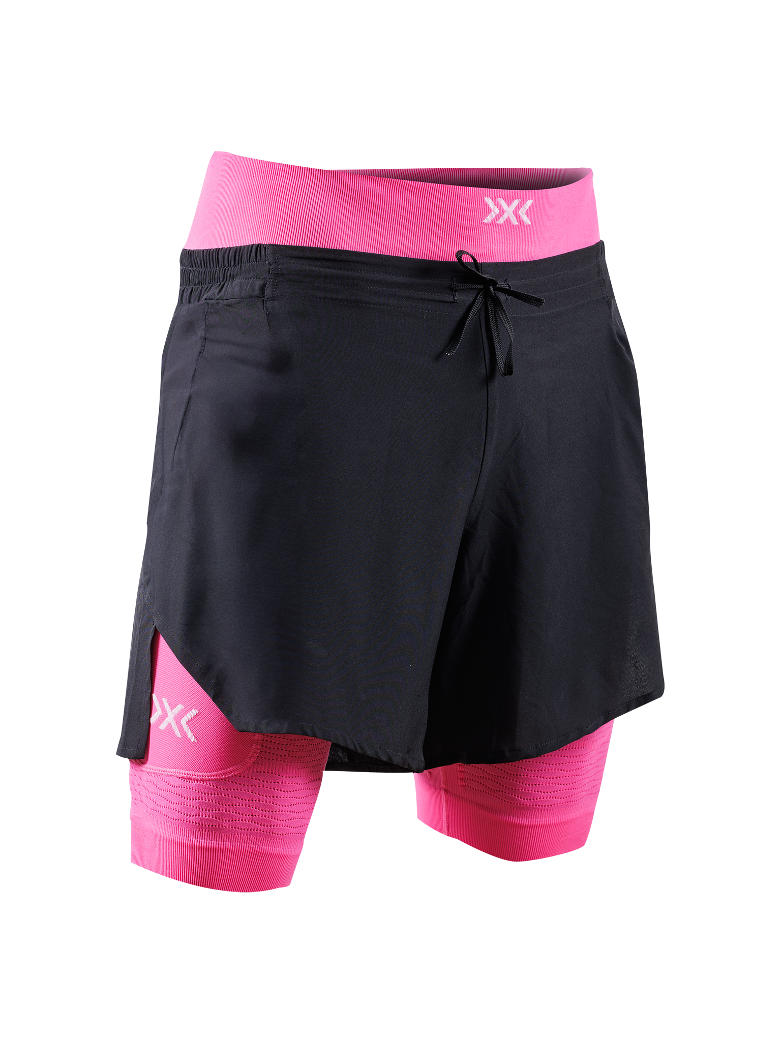 X-BIONIC EFFEKTOR 2IN1 SHORTS MEN - X Black Neo Pink - Hybrid Shorts - 1 of 8