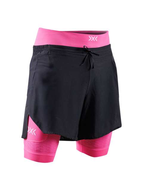 X-BIONIC EFFEKTOR 2IN1 SHORTS MEN - X Black Neo Pink - Hybrid Shorts - 1 of 14