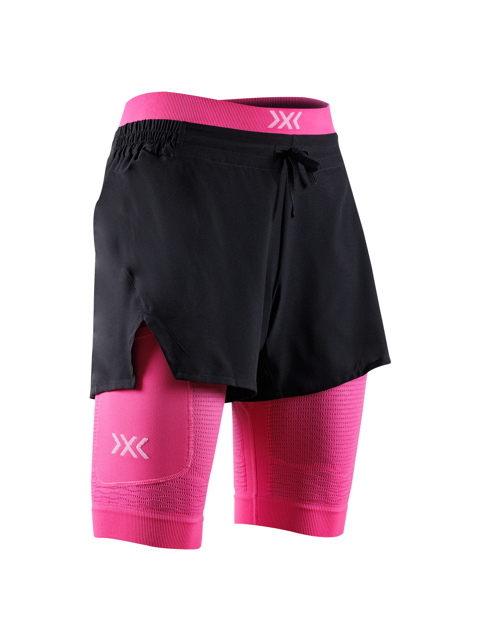 X-BIONIC EFFEKTOR 2IN1 SHORTS WMN - X Black Neo Pink - Hybrid Shorts - 1 of 8
