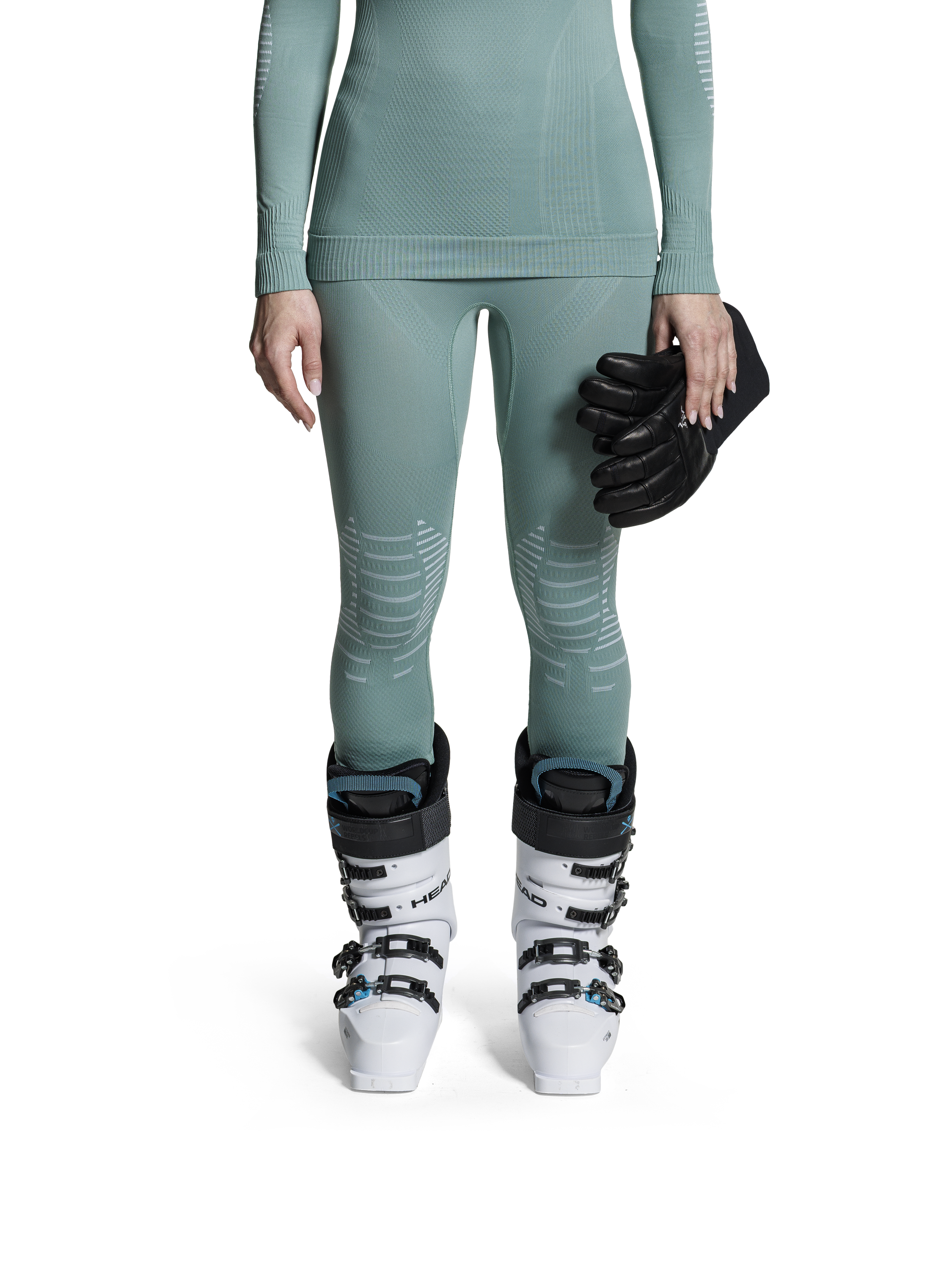X-BIONIC INVENT 4.0 PANTS WMN - Sage Green Optical White - Pants - 8 of 8