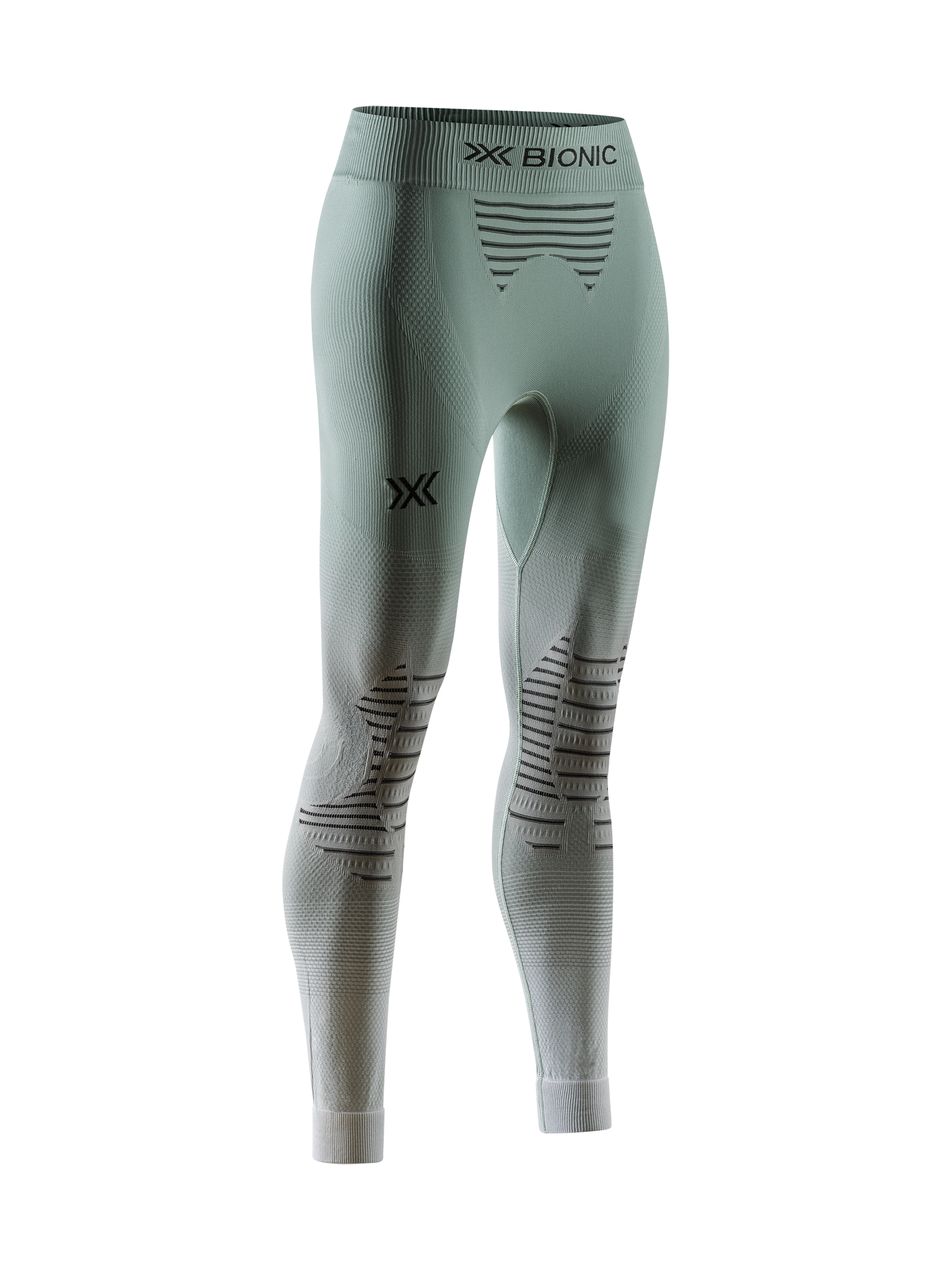 X-BIONIC INVENT GRAPHICS PANTS WMN - Sage Green Light Grey Optical White - Pants - 7 of 11
