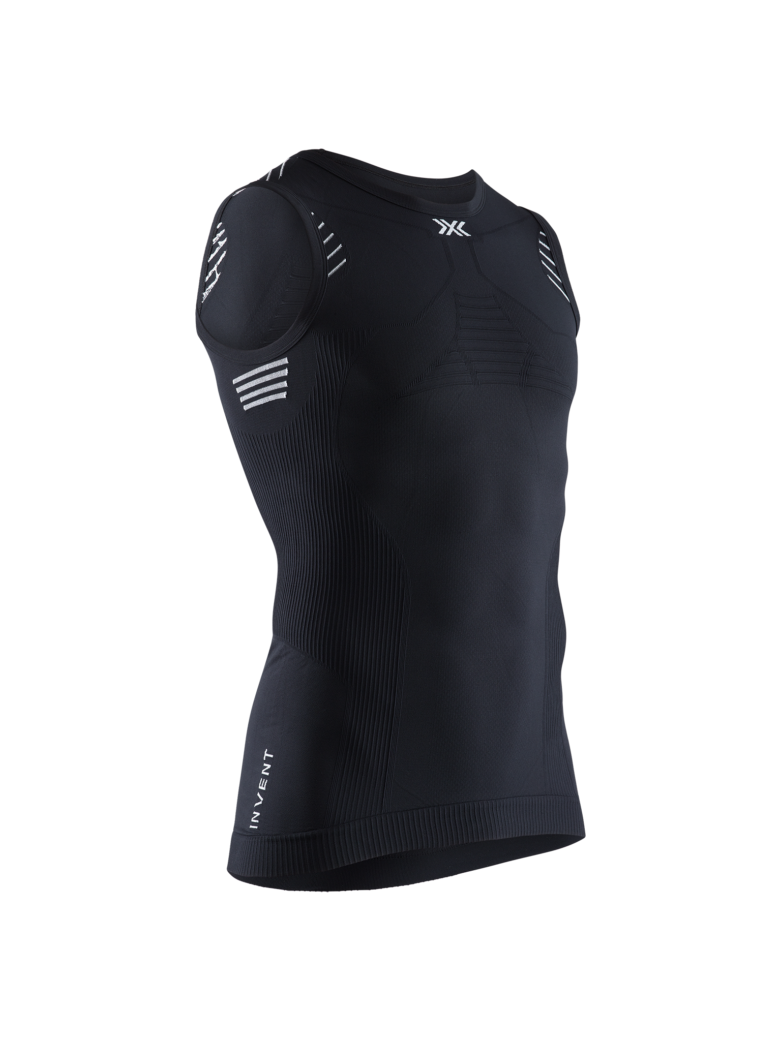 X-BIONIC INVENT 4.0 LT SINGLET MEN - Opal Black Arctic White - Tanks - 1 of 6