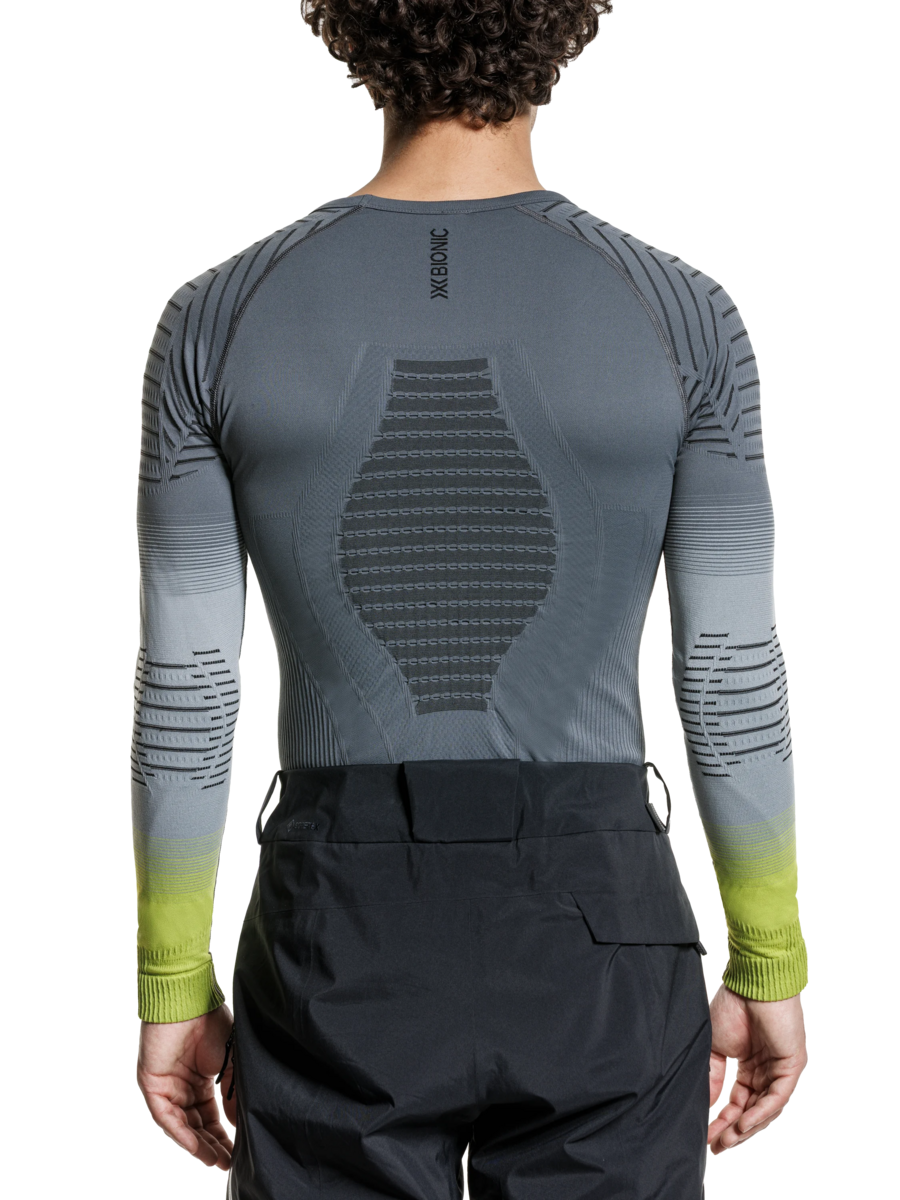 X-BIONIC INVENT GRAPHICS SHIRT LS MEN - Rhino Grey Light Grey Canary - Longsleeves - 19 of 26