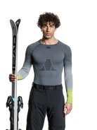 X-BIONIC INVENT GRAPHICS SHIRT LS MEN - Rhino Grey Light Grey Canary - Longsleeves - 20 of 26