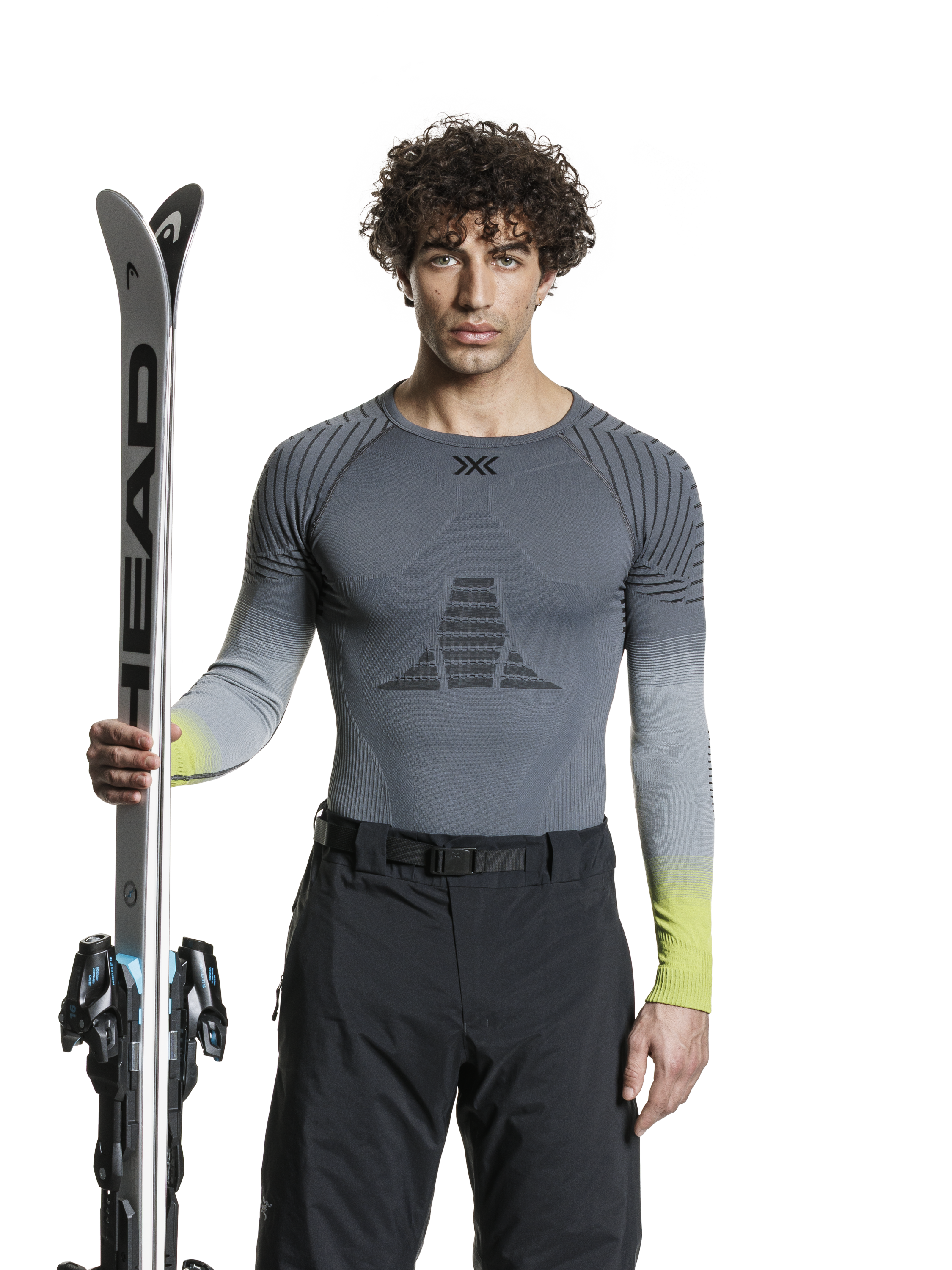 X-BIONIC INVENT GRAPHICS SHIRT LS MEN - Rhino Grey Light Grey Canary - Longsleeves - 20 of 26