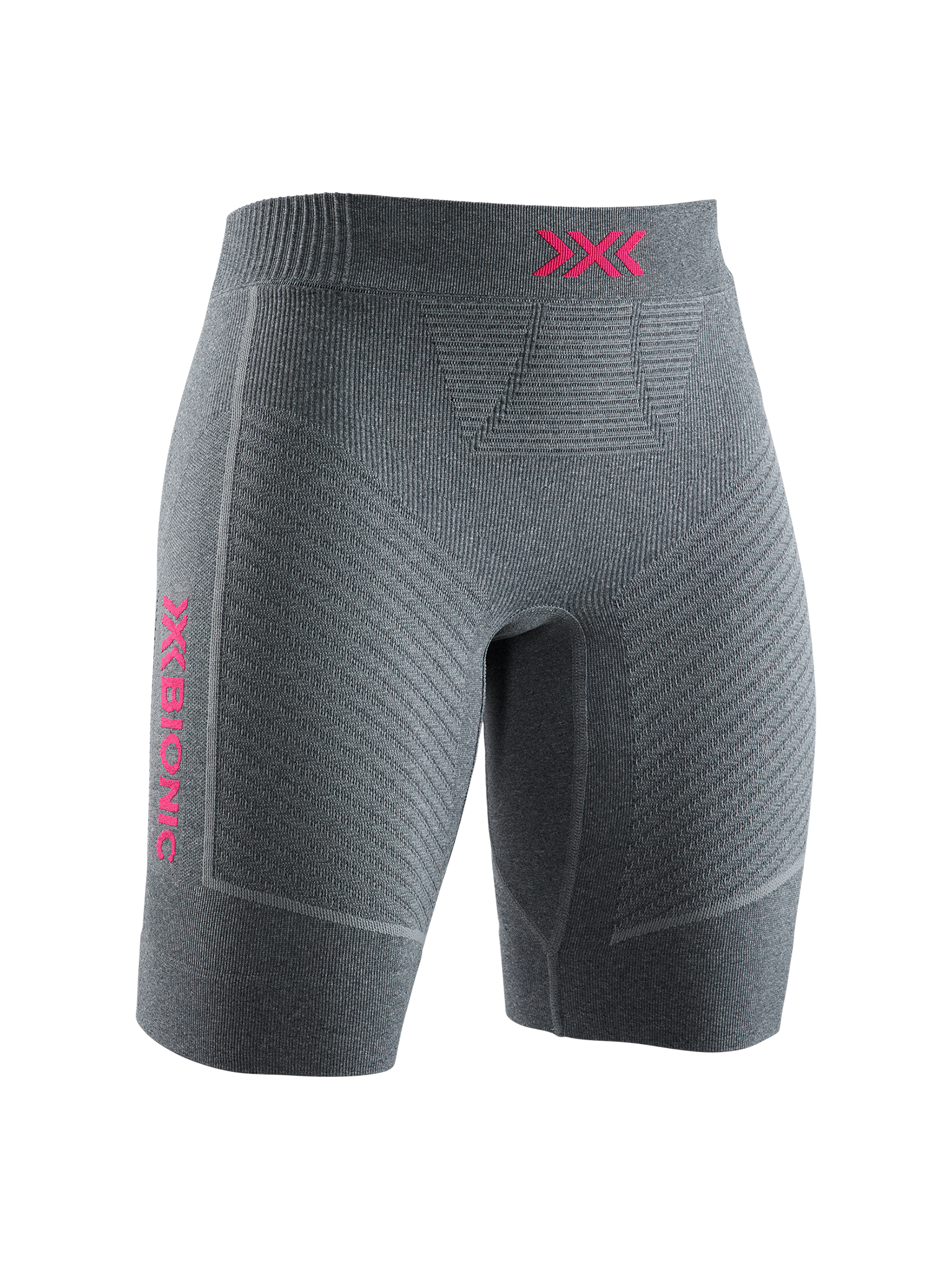 X-BIONIC INVENT 4.0 RUNNING SHORTS WMN - Dolomite Grey Melange Neon Flamingo - Shorts - 5 of 6