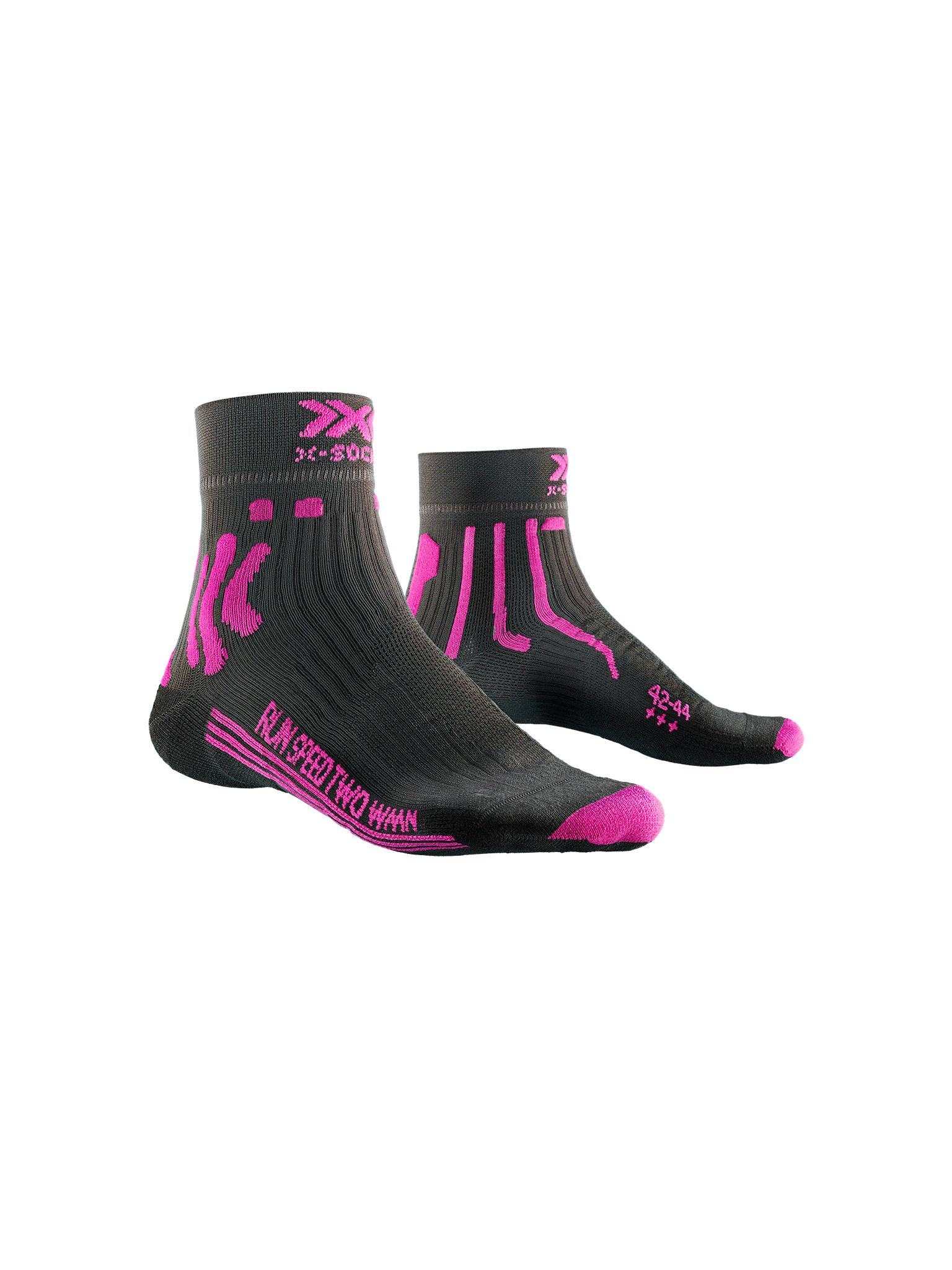 X-SOCKS RUN SPEED TWO 4.0 WMN - Dolomite Grey Neon Flamingo - Ankle - 2 of 8
