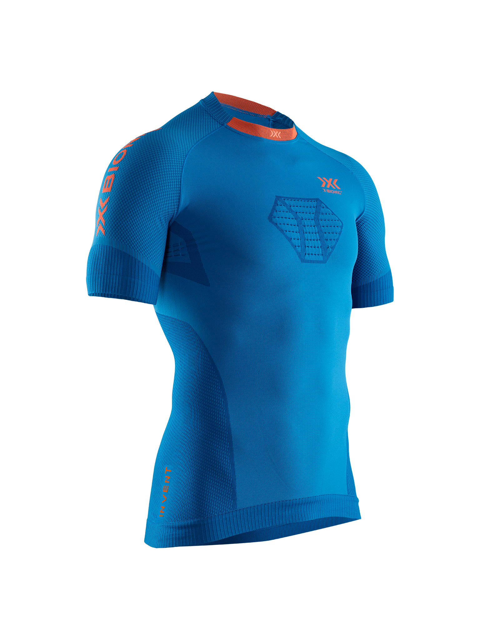 X-BIONIC INVENT 4.0 RUNNING SHIRT SH SL MEN - Teal Blue Kurkuma Orange - T-Shirts - 3 of 6