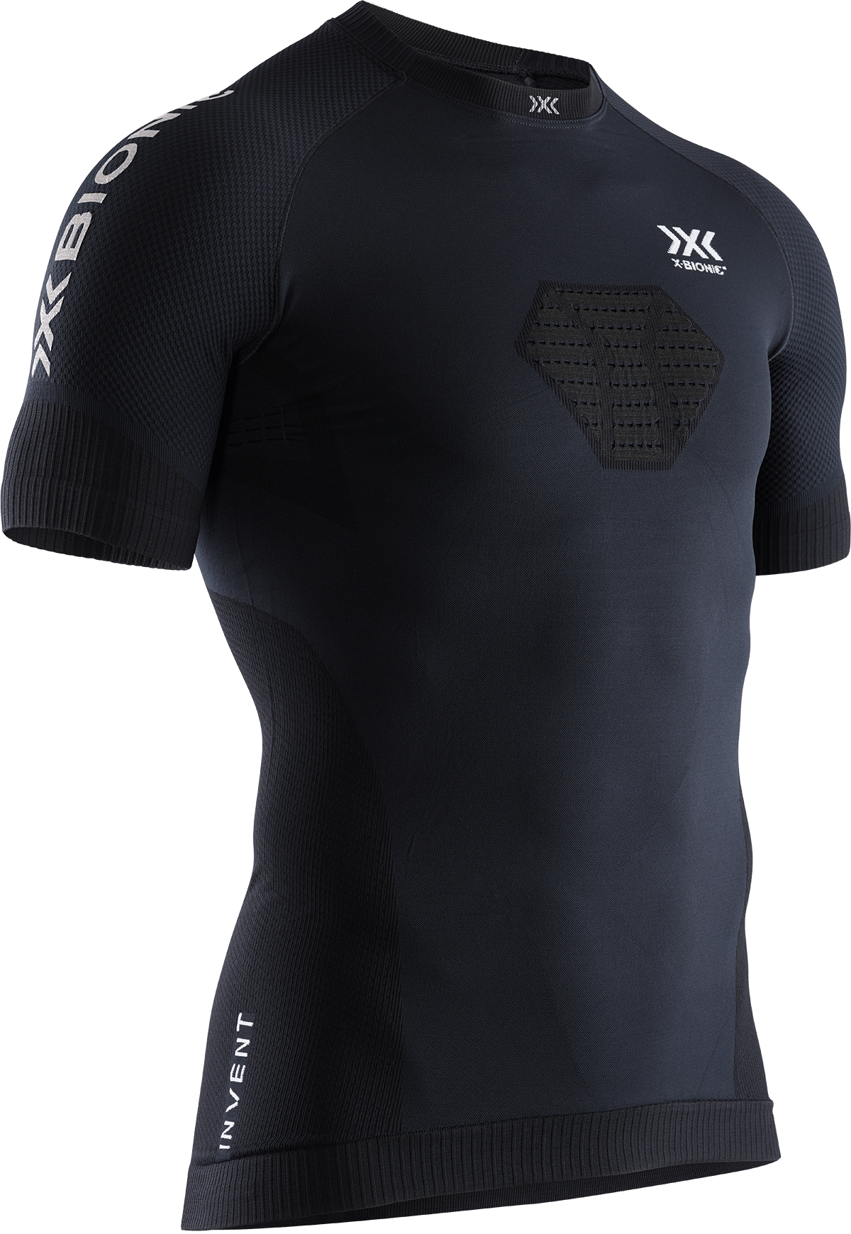 X-BIONIC INVENT 4.0 RUNNING SHIRT SH SL MEN - Opal Black Arctic White - T-Shirts - 1 of 6
