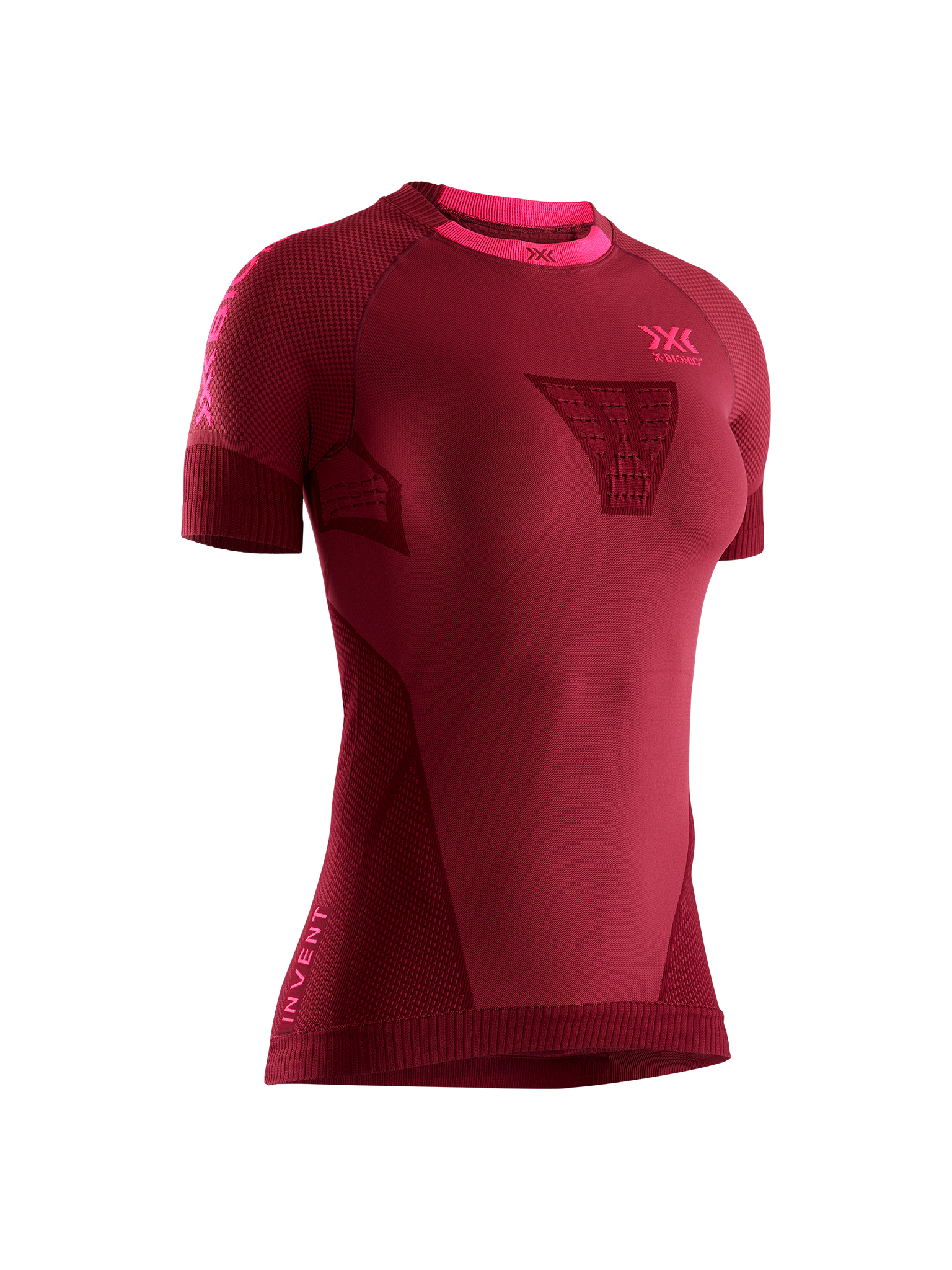 X-BIONIC INVENT 4.0 RUNNING SHIRT SH SL WMN - Namib Red Neon Flamingo - T-Shirts - 3 of 8