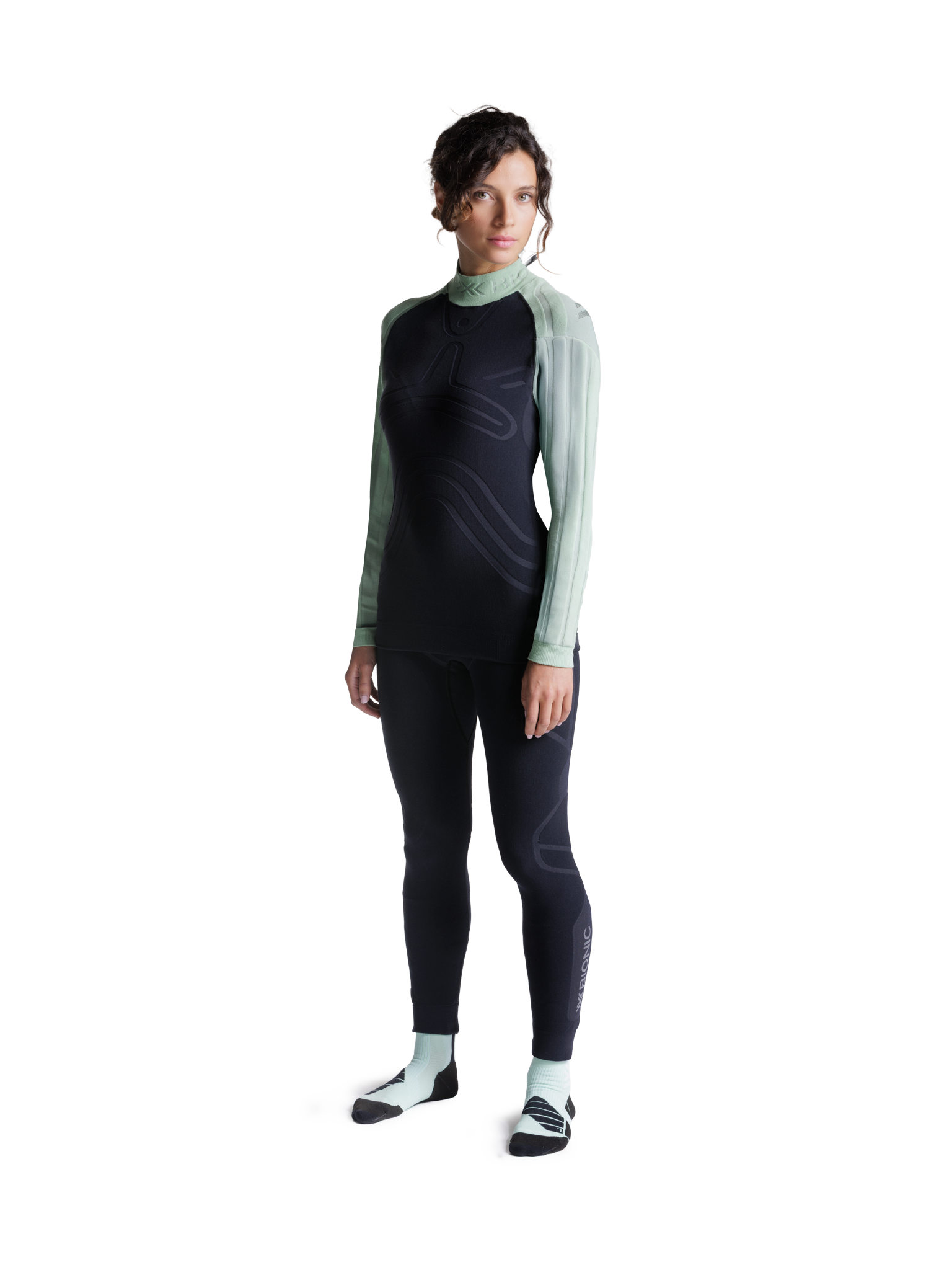 X-BIONIC HEATLOOP SHIRT LS WMN - Digital Lime X Black - Longsleeves - 8 of 19