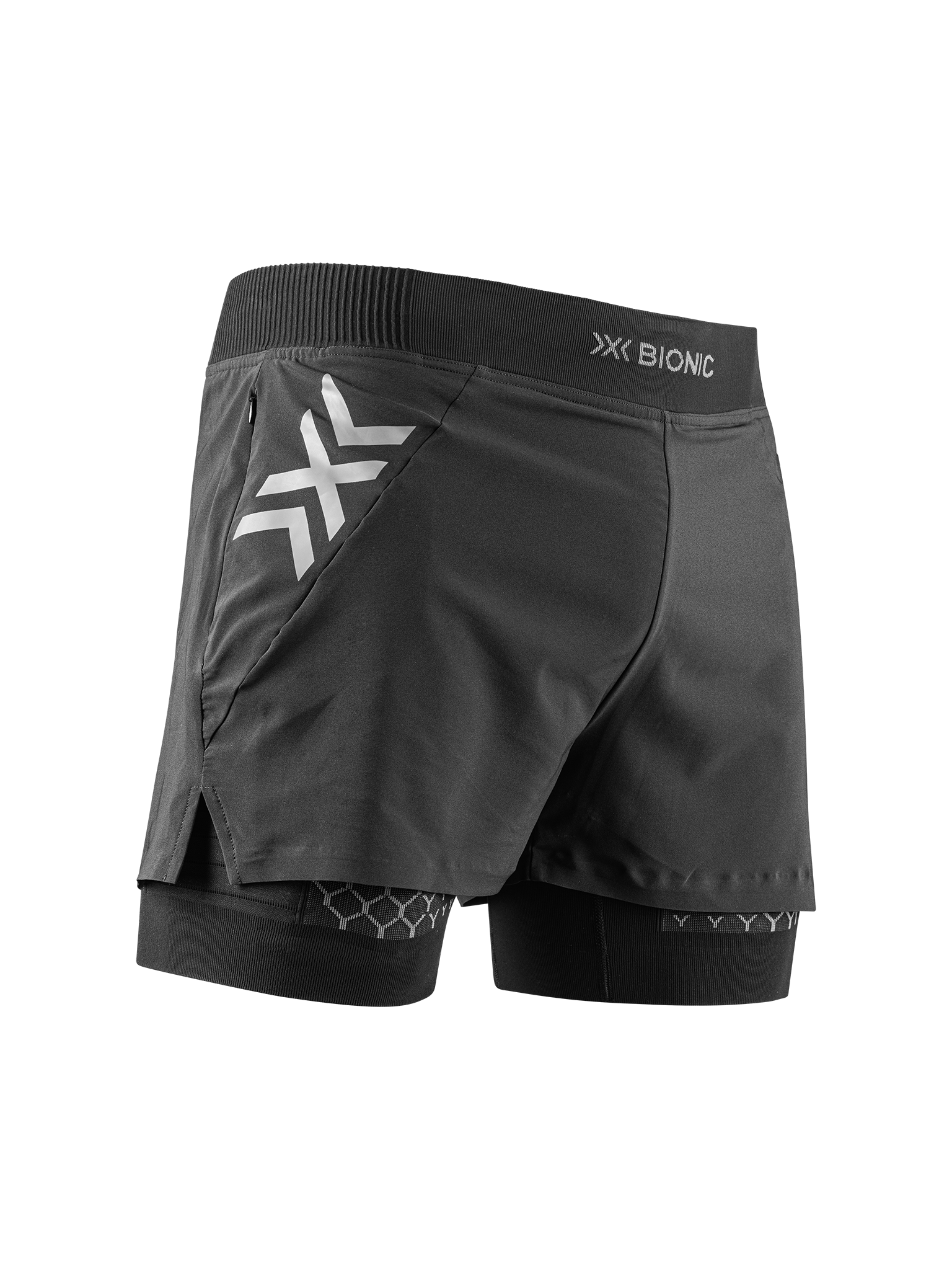 X-BIONIC TWYCE RACE 2in1 SHORTS MEN - Black Charcoal - Hybrid Shorts - 1 of 13