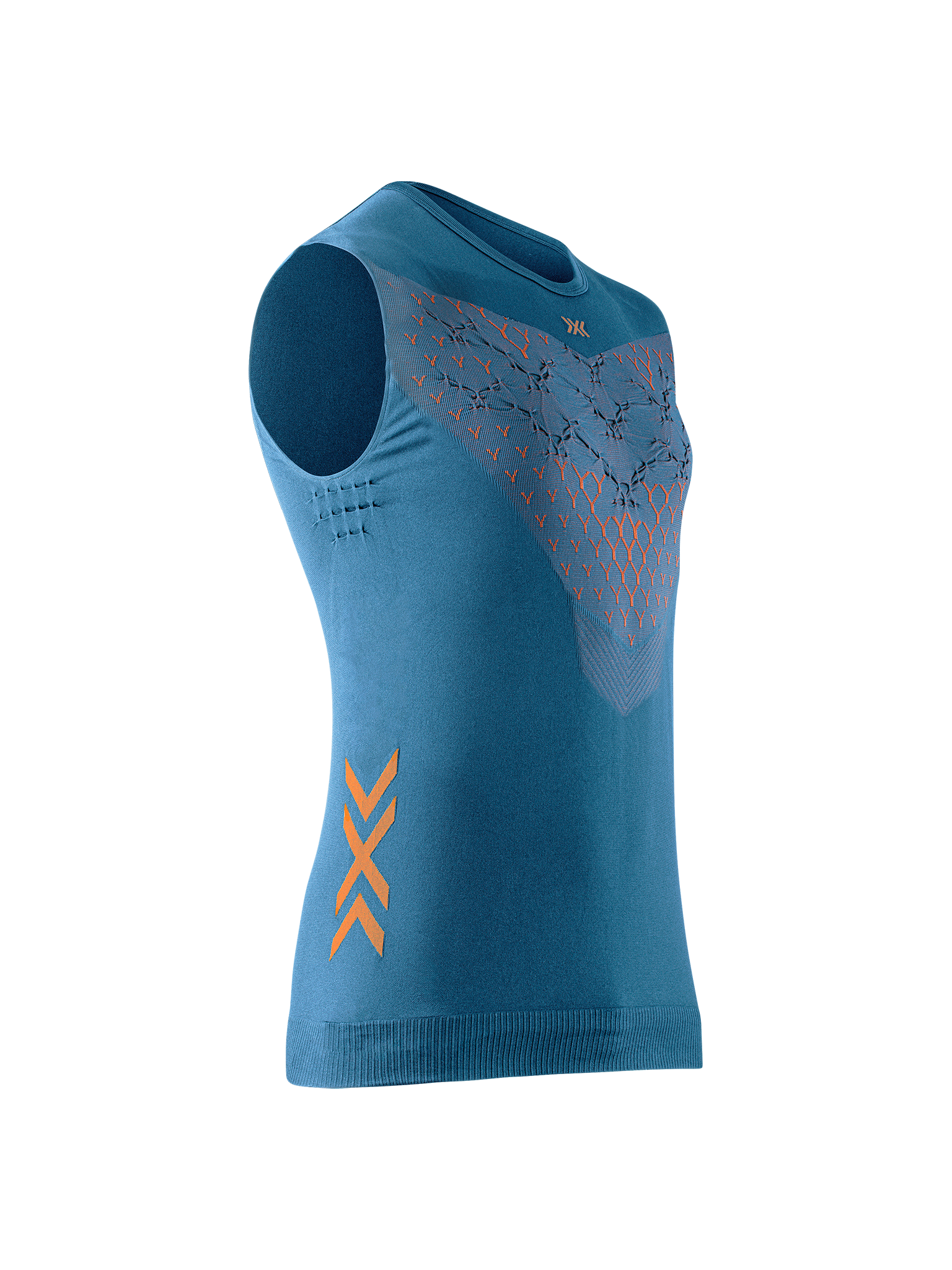 X-BIONIC TWYCE RUN SINGLET MEN - Mineral Blue Orange - Tanks - 1 of 4
