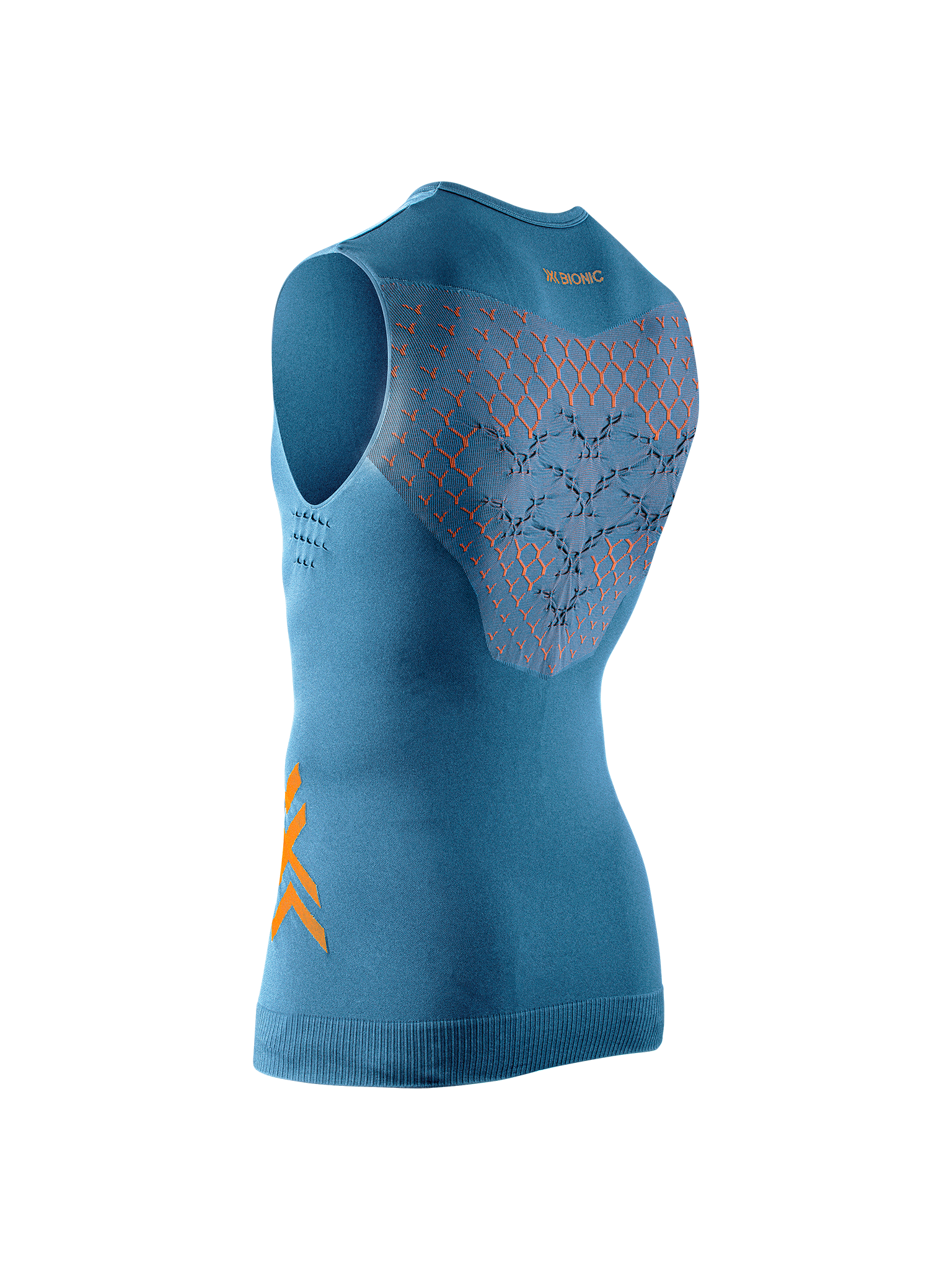 X-BIONIC TWYCE RUN SINGLET MEN - Mineral Blue Orange - Tanks - 2 of 4