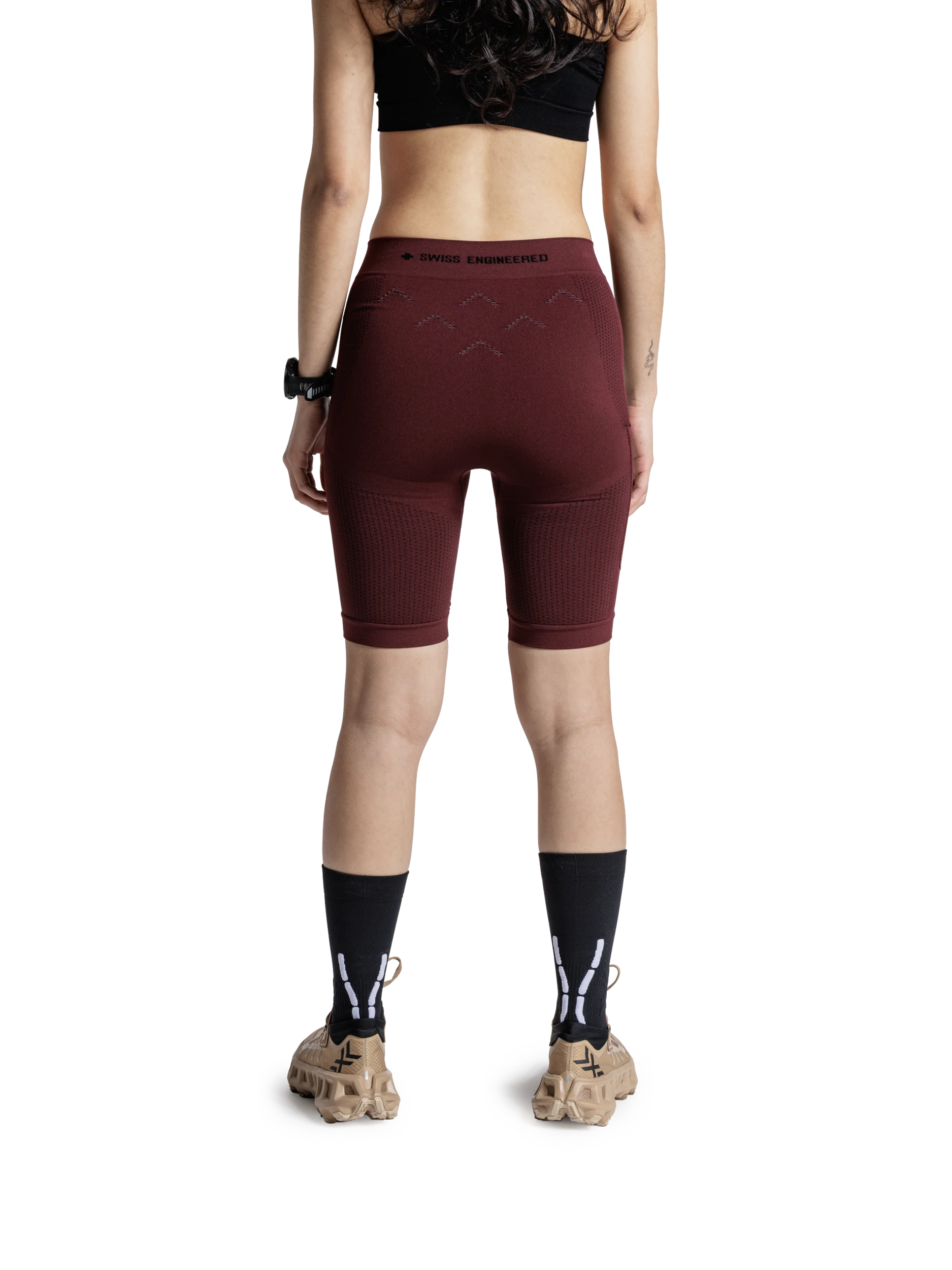 X-BIONIC XCEED RUN SHORT TIGHTS WMN - Oxide Red X Black - Shorts - 3 of 20
