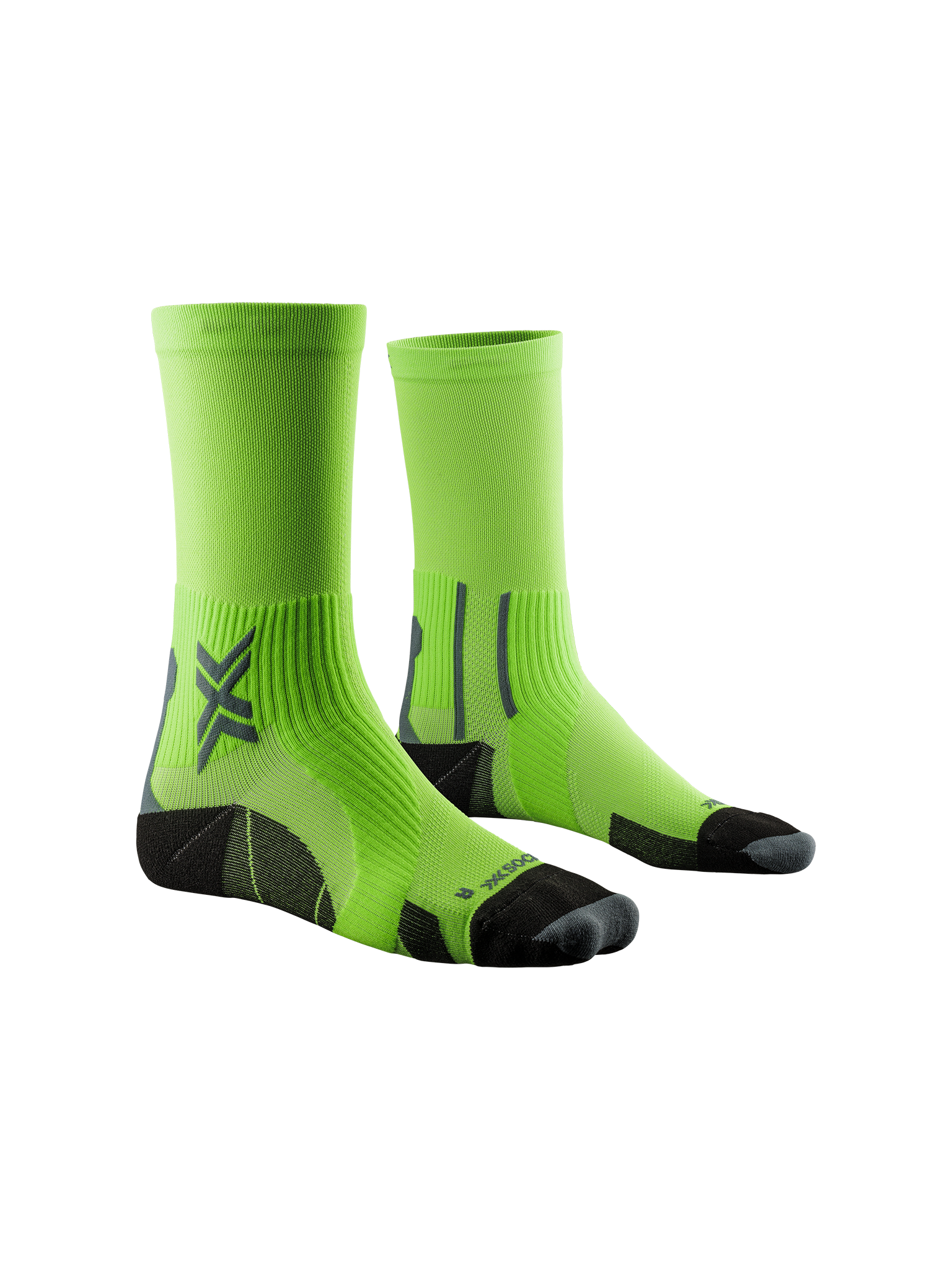 X-SOCKS RUN PERFORM CREW - Fluo Green Opal Black - Crew - 9 of 22