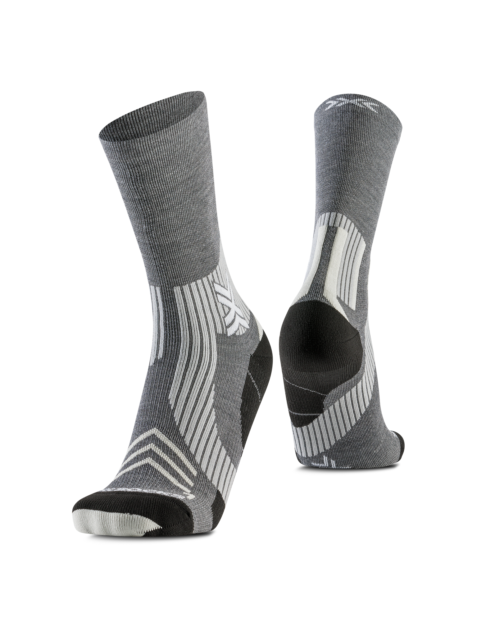 X-SOCKS RUN EXPERT SILK MERINO CREW - Seal Grey Light Sand - Crew - 2 of 8