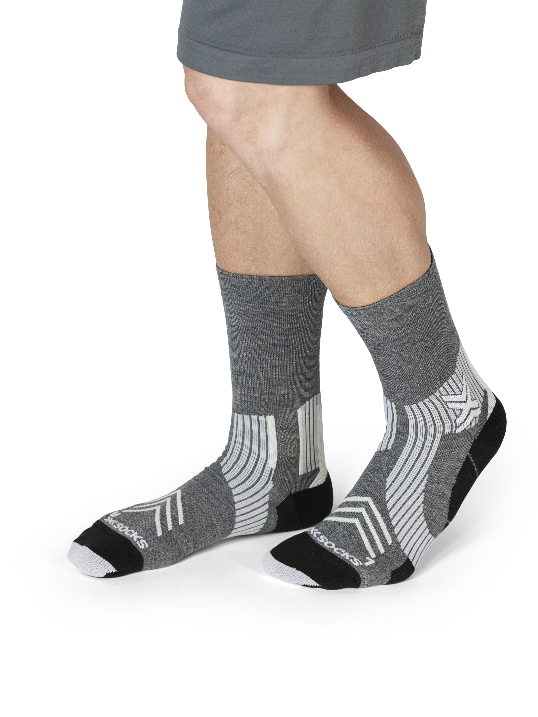 X-SOCKS RUN EXPERT SILK MERINO CREW - Seal Grey Light Sand - Crew - 5 of 8