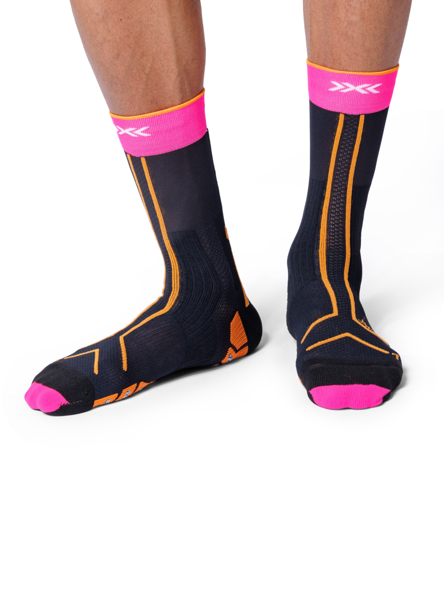 X-SOCKS TRAILRUN TERRASKIN EXPERT CREW - X Black Fluo Pink Blazing Orange - Crew - 3 of 22