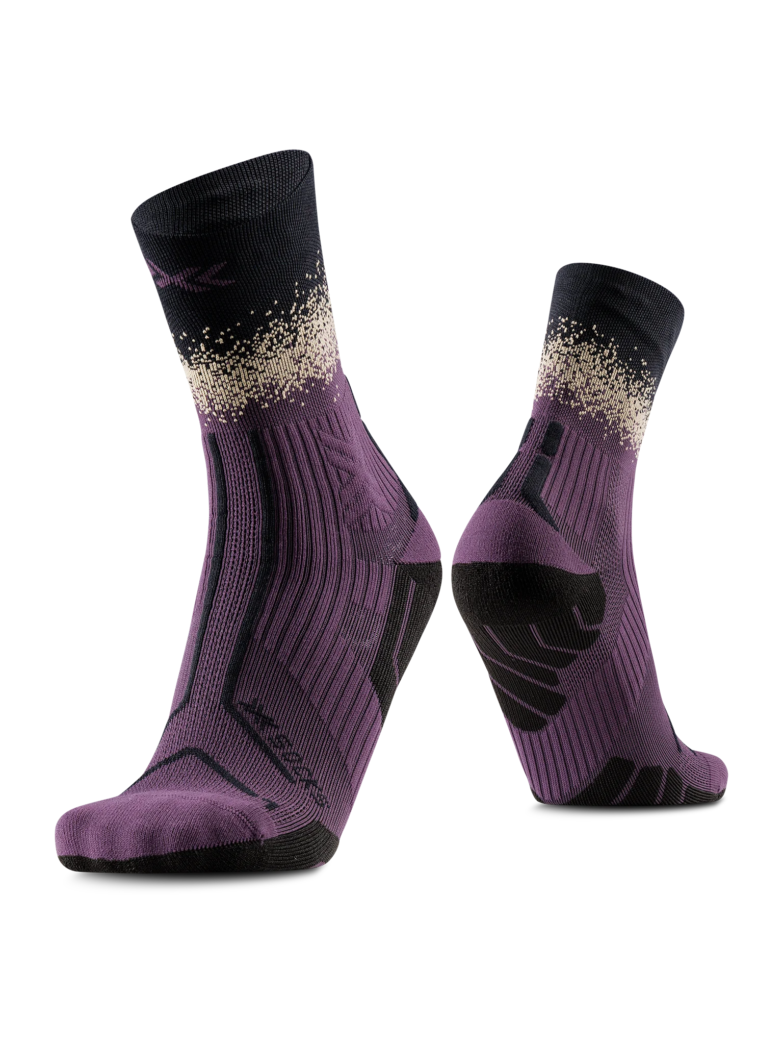 X-SOCKS TRAILRUN TERRASKIN PERFORM CREW - Deep Purple X Black Sand - Crew - 9 of 20