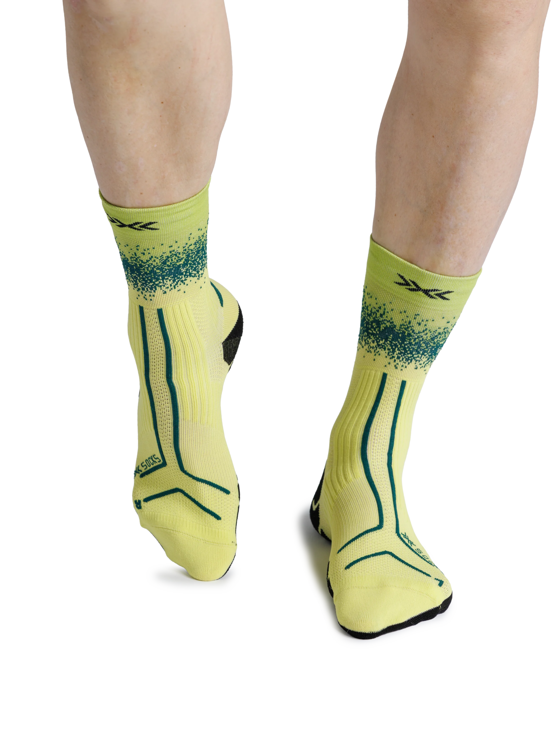 X-SOCKS TRAILRUN TERRASKIN PERFORM CREW - Electric Energy Dark Green - Crew - 19 of 20