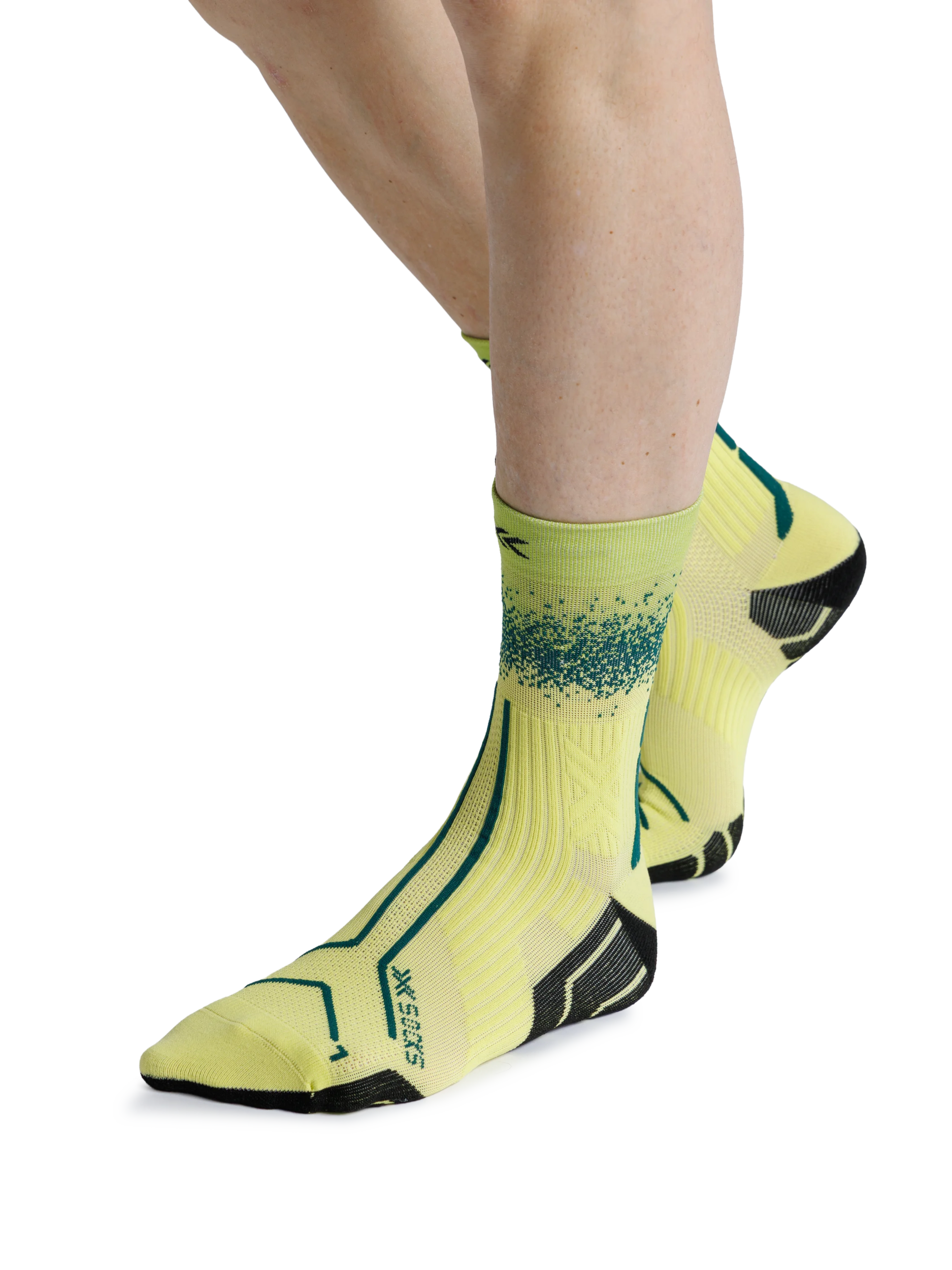 X-SOCKS TRAILRUN TERRASKIN PERFORM CREW - Electric Energy Dark Green - Crew - 20 of 20