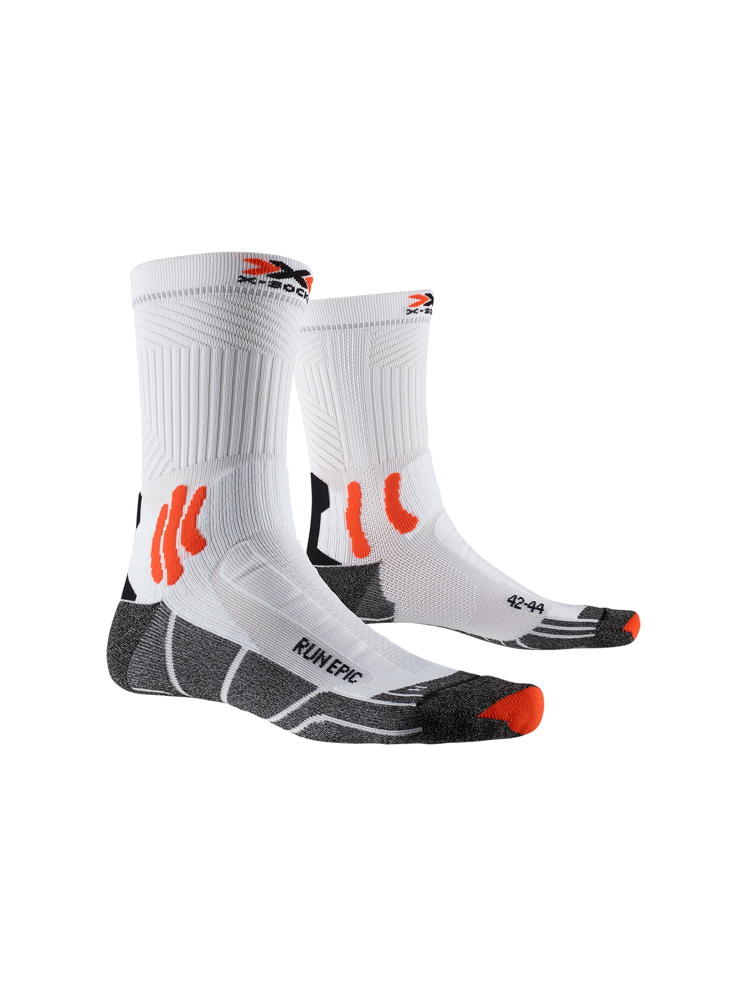 X-SOCKS RUN EPIC - White X-orange Black - Crew - 1 of 1
