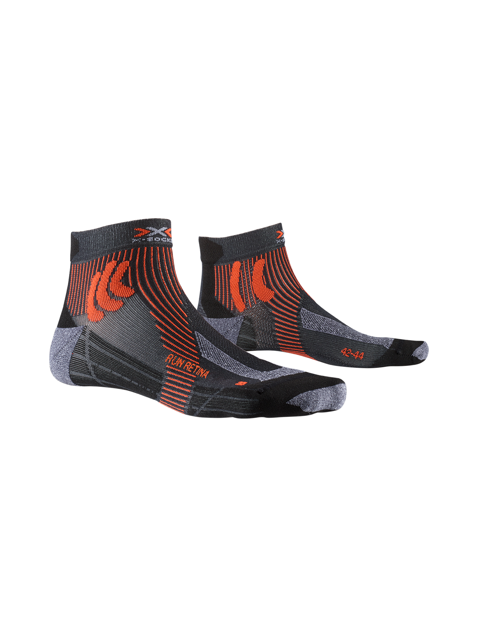 X-SOCKS RUN RETINA - Stone Grey Melange X-orange - Low Cut - 1 of 1