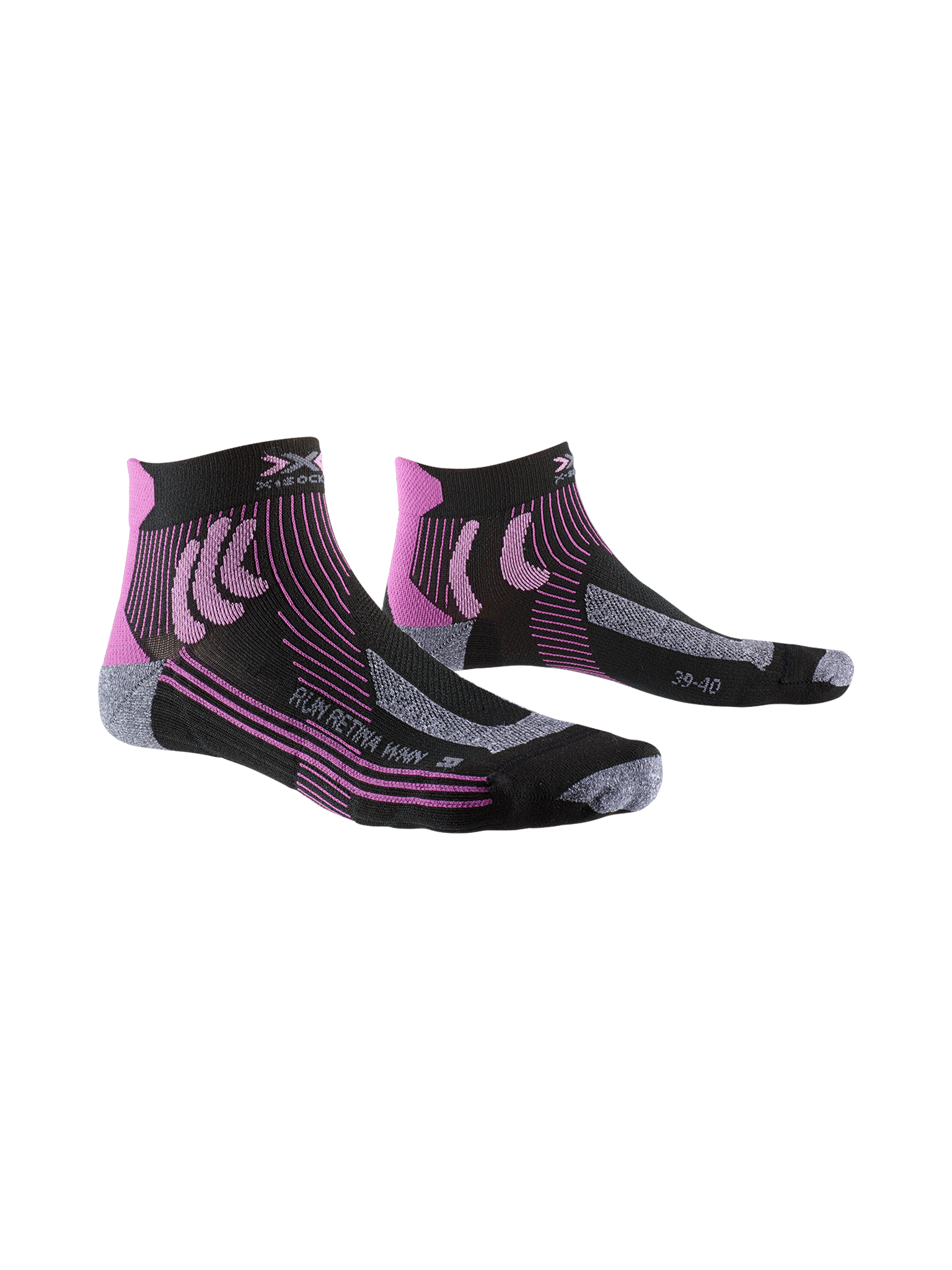 X-SOCKS RUN RETINA WMN - Opal Black Twyce Purple - Low Cut - 1 of 2