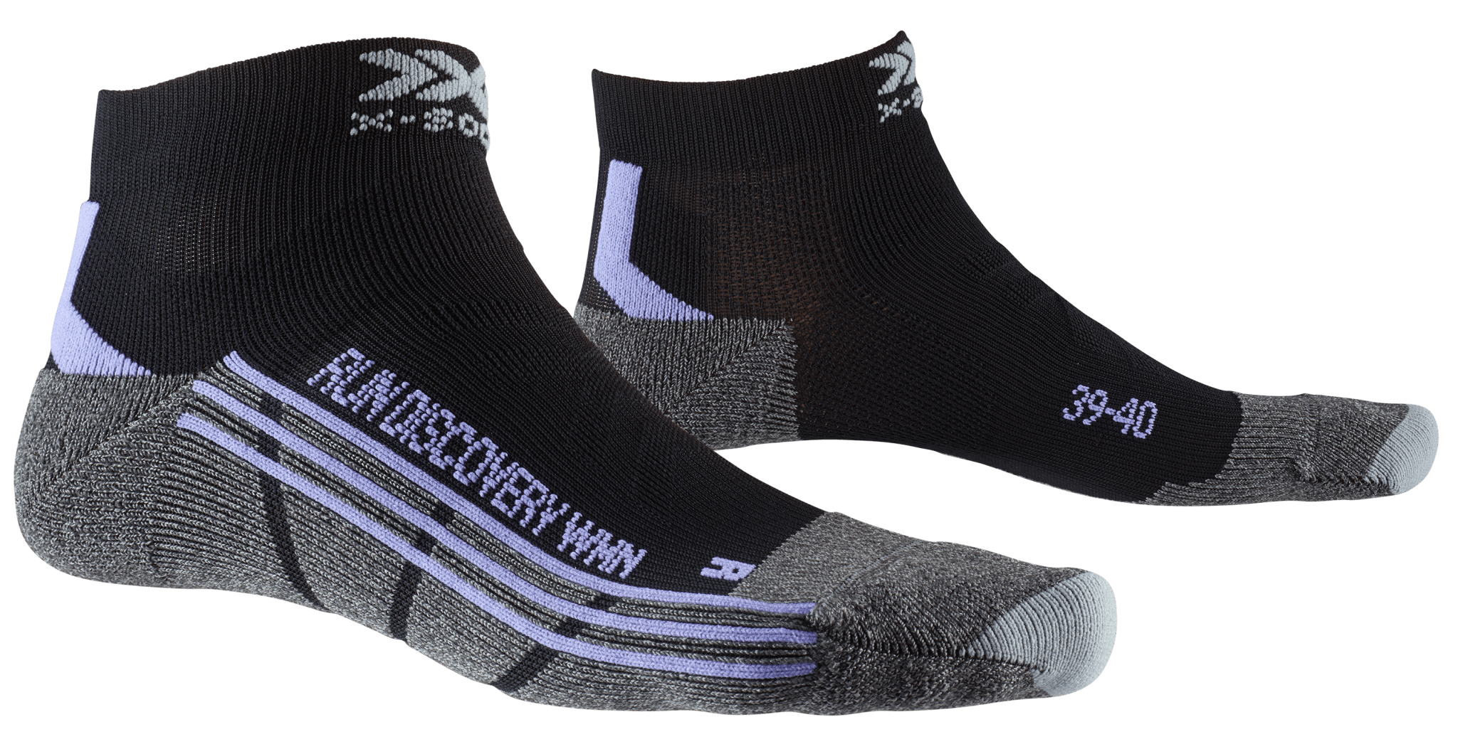 X-SOCKS RUN DISCOVERY 4.0 WMN - White Twyce Purple Grey Melange - Ankle - 3 of 4