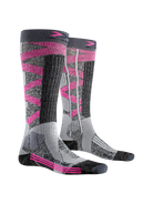 X-SOCKS SKI SILVER 4.0 WMN - Stone Grey Melange Fluo Pink - Over The Calf - 1 of 1