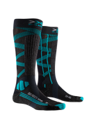 X-SOCKS SKI RIDER SILVER 4.0 WMN - Dark Grey Melange Water Green - Over The Calf - 1 of 2