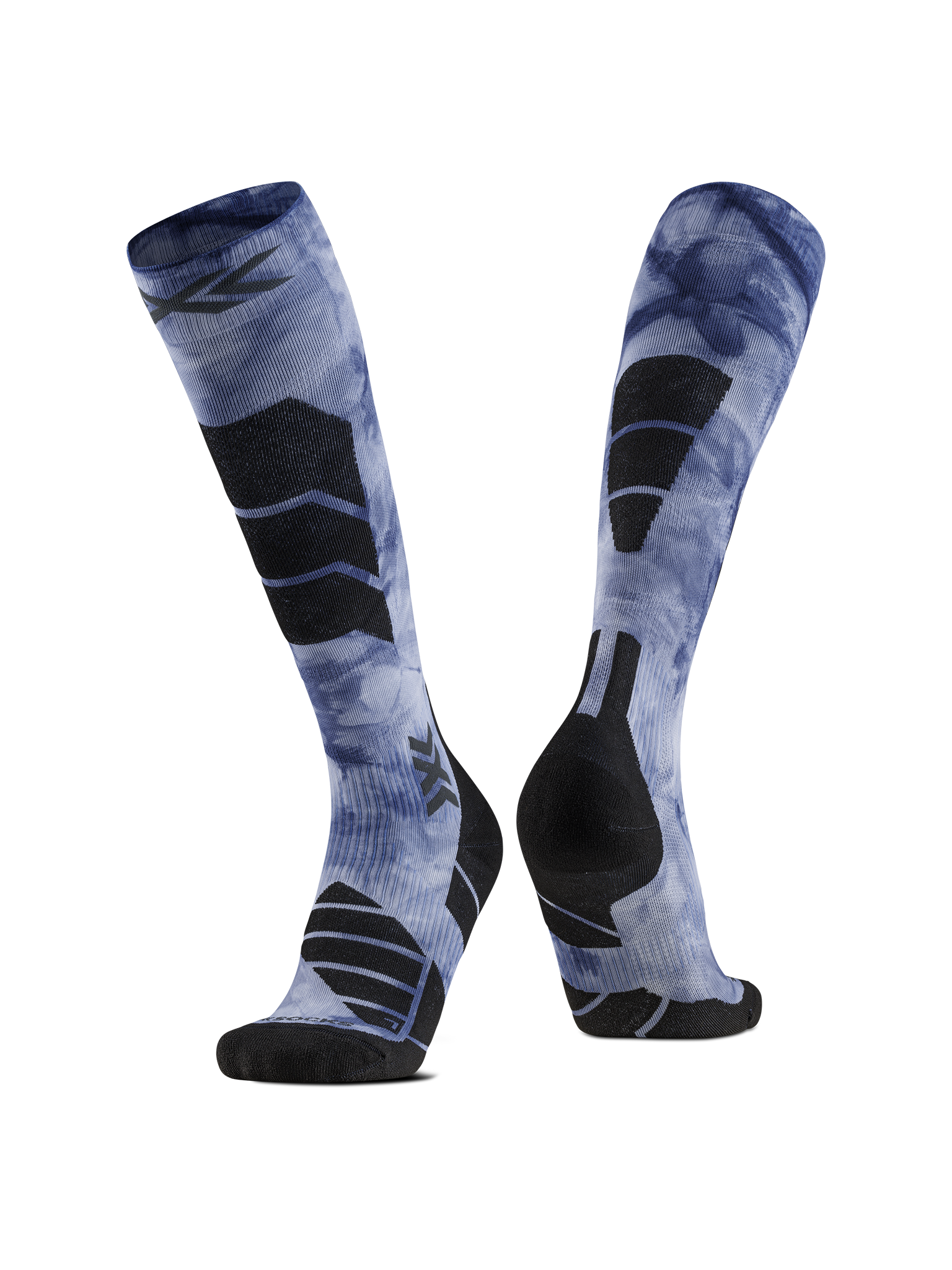 X-SOCKS SKI EXPERT WILD OTC - Tiedye X Black Marine - Over The Calf - 1 of 5